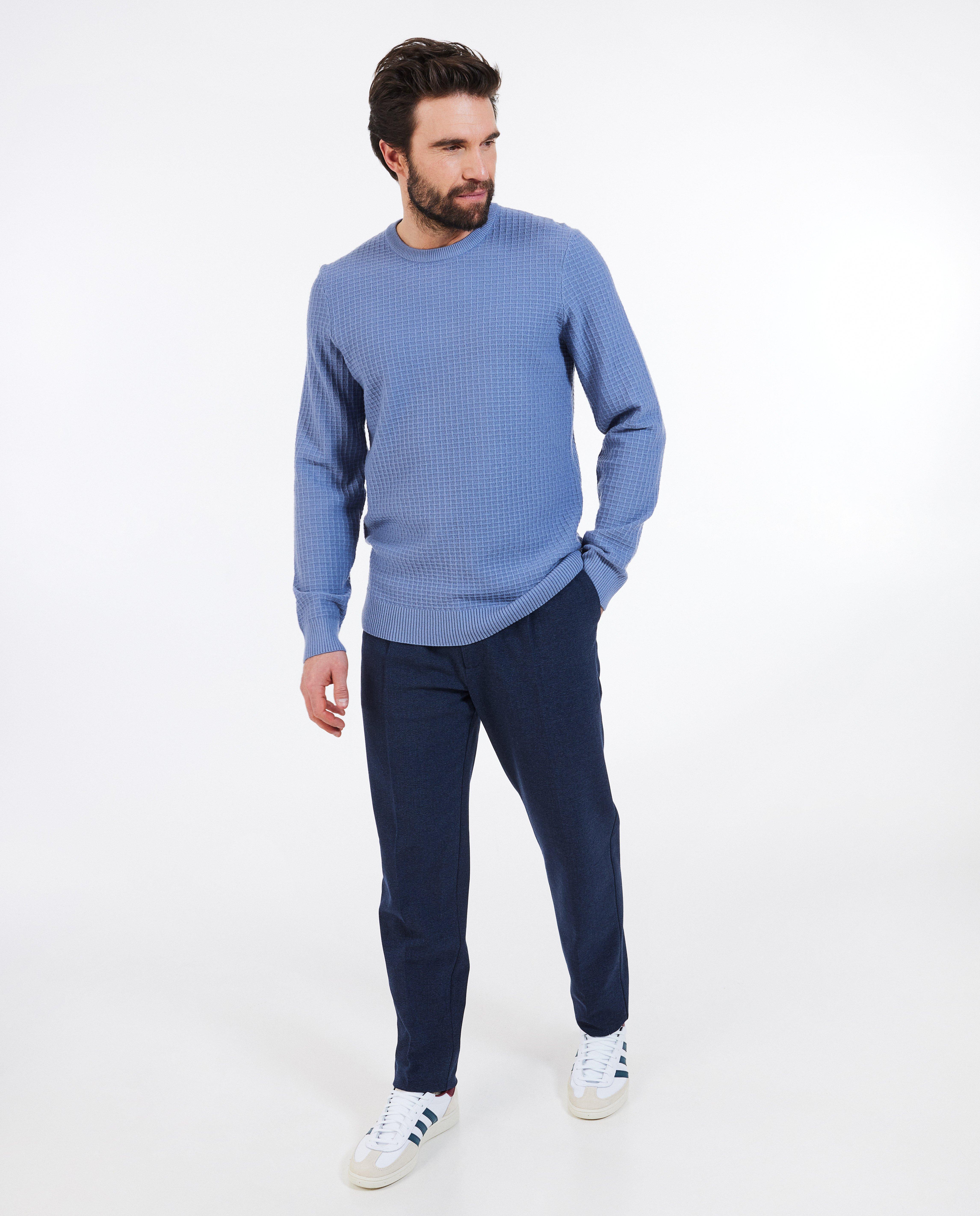 Pull bleu structur&eacute; - D&eacute;tails du produit - bleu - image num&eacute;ro 2
