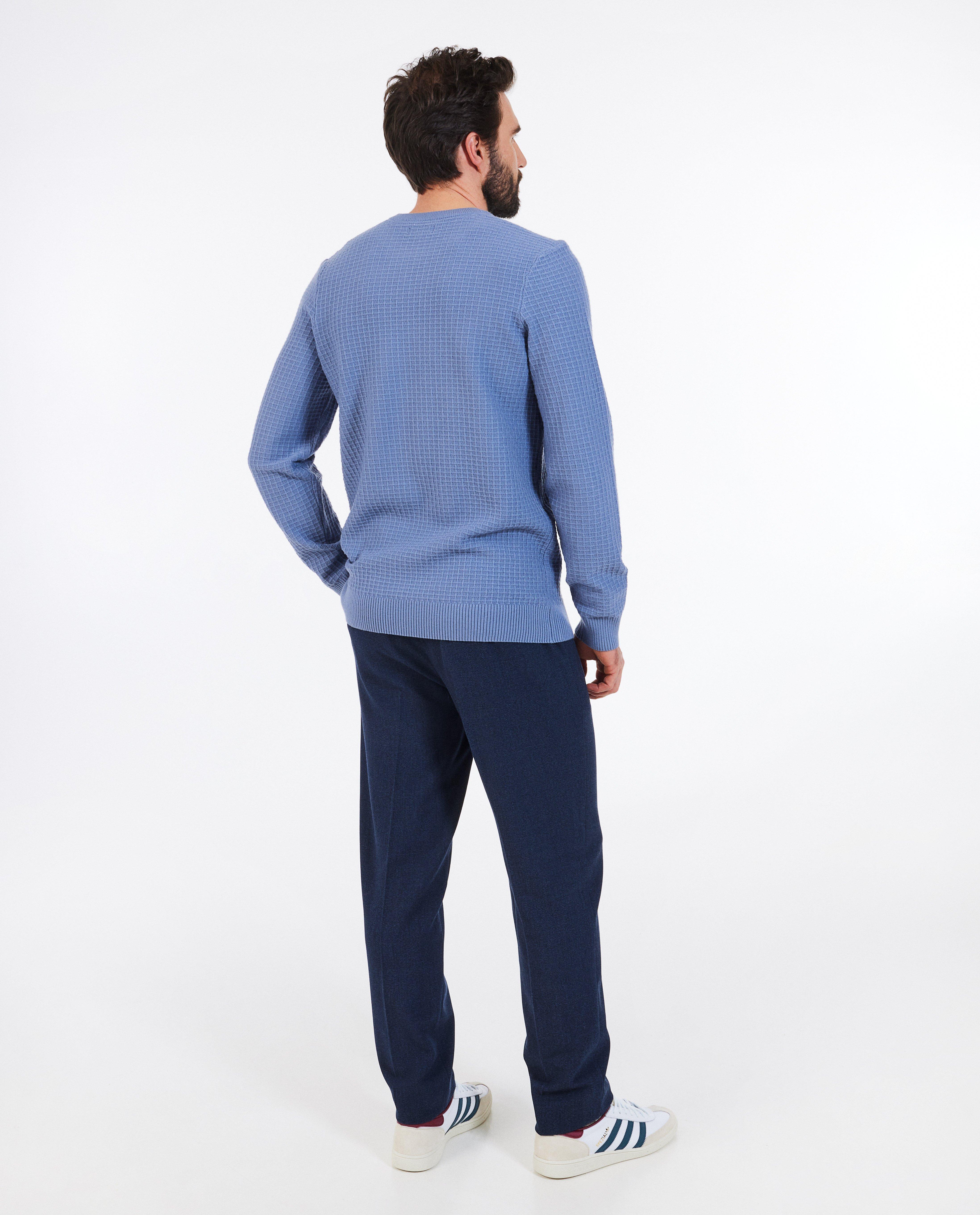 Pull bleu structur&eacute; - D&eacute;tails du produit - bleu - image num&eacute;ro 3