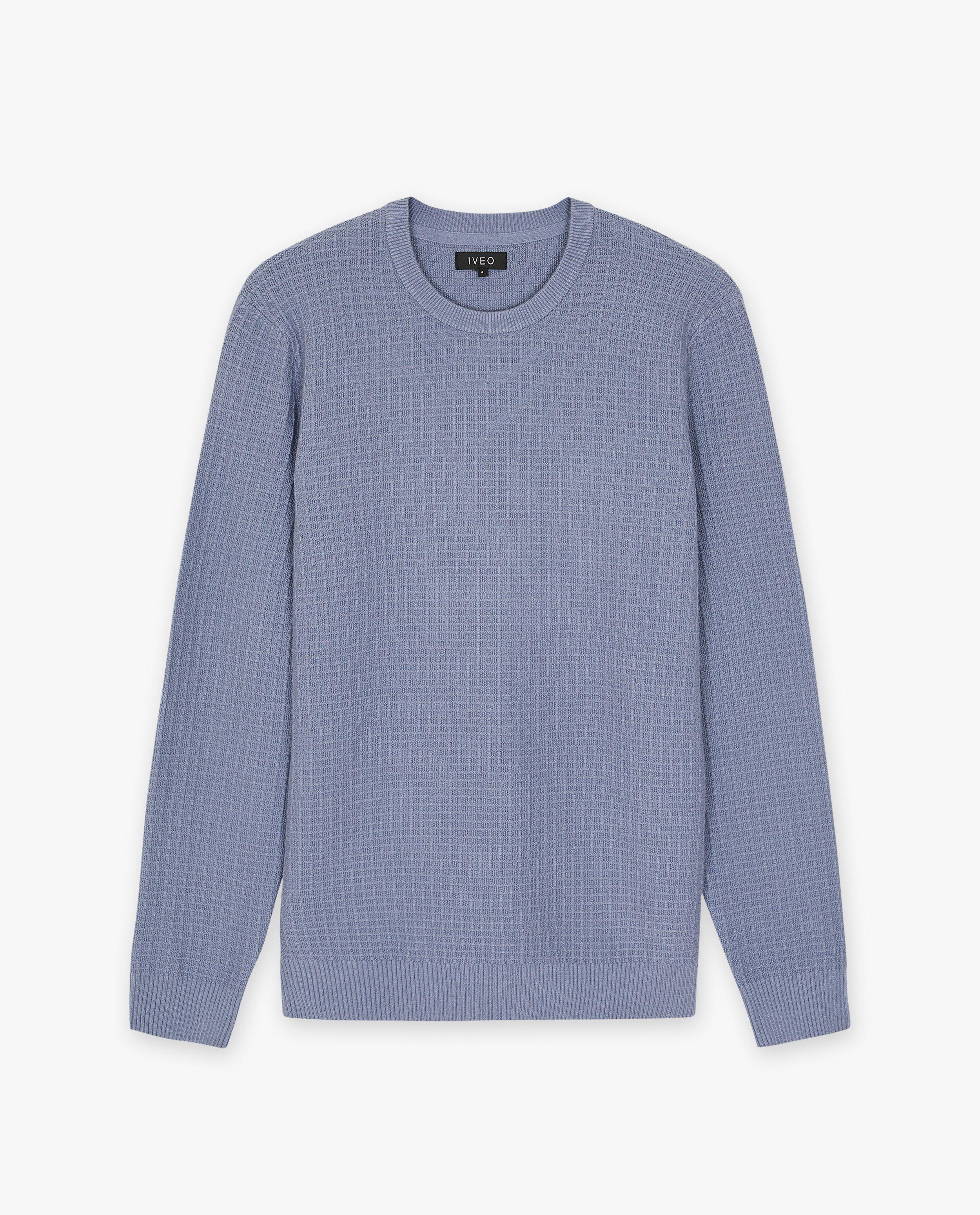 Pull bleu structur&eacute; - D&eacute;tails du produit - bleu - image num&eacute;ro 4