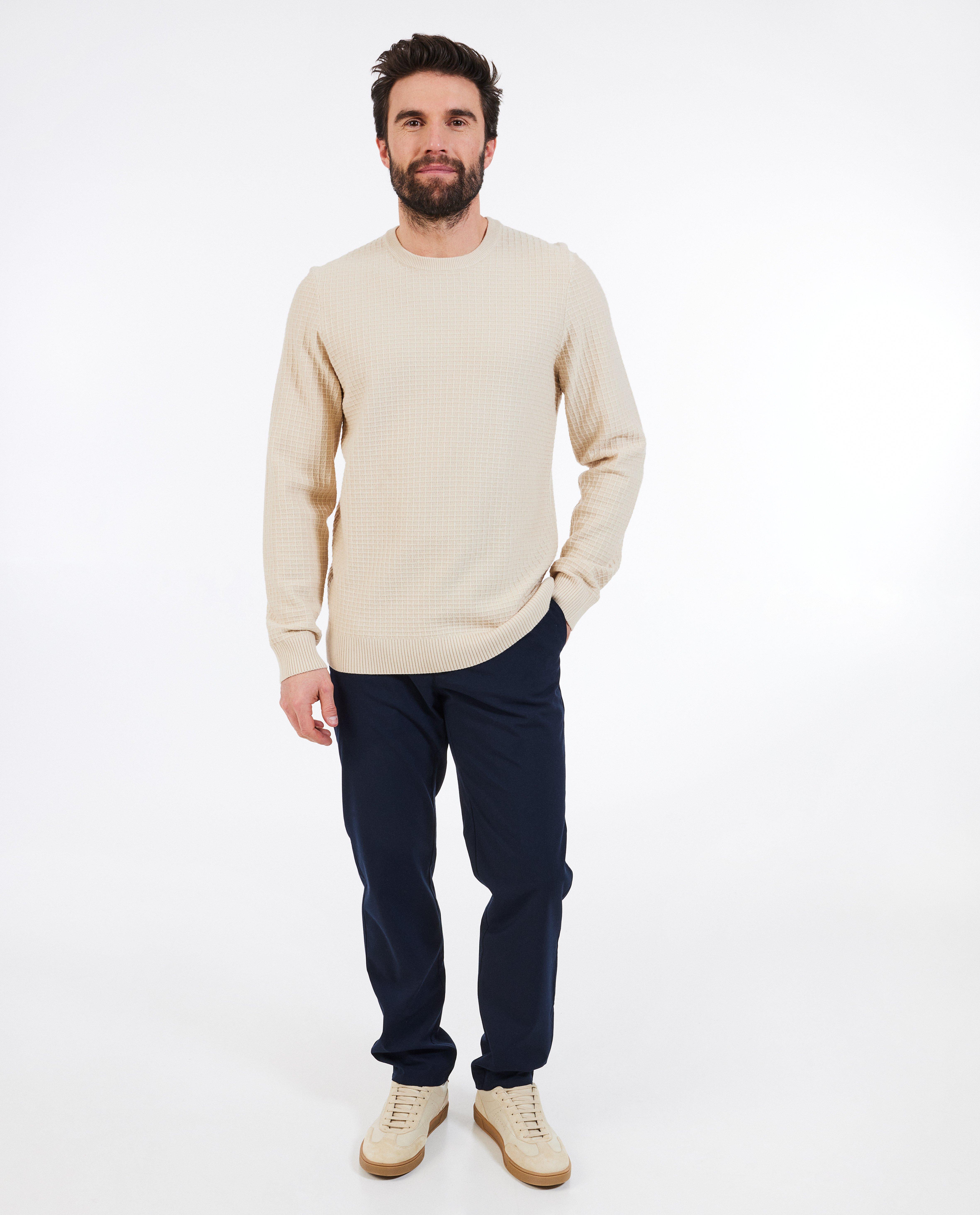 Truien - Beige trui met structuur