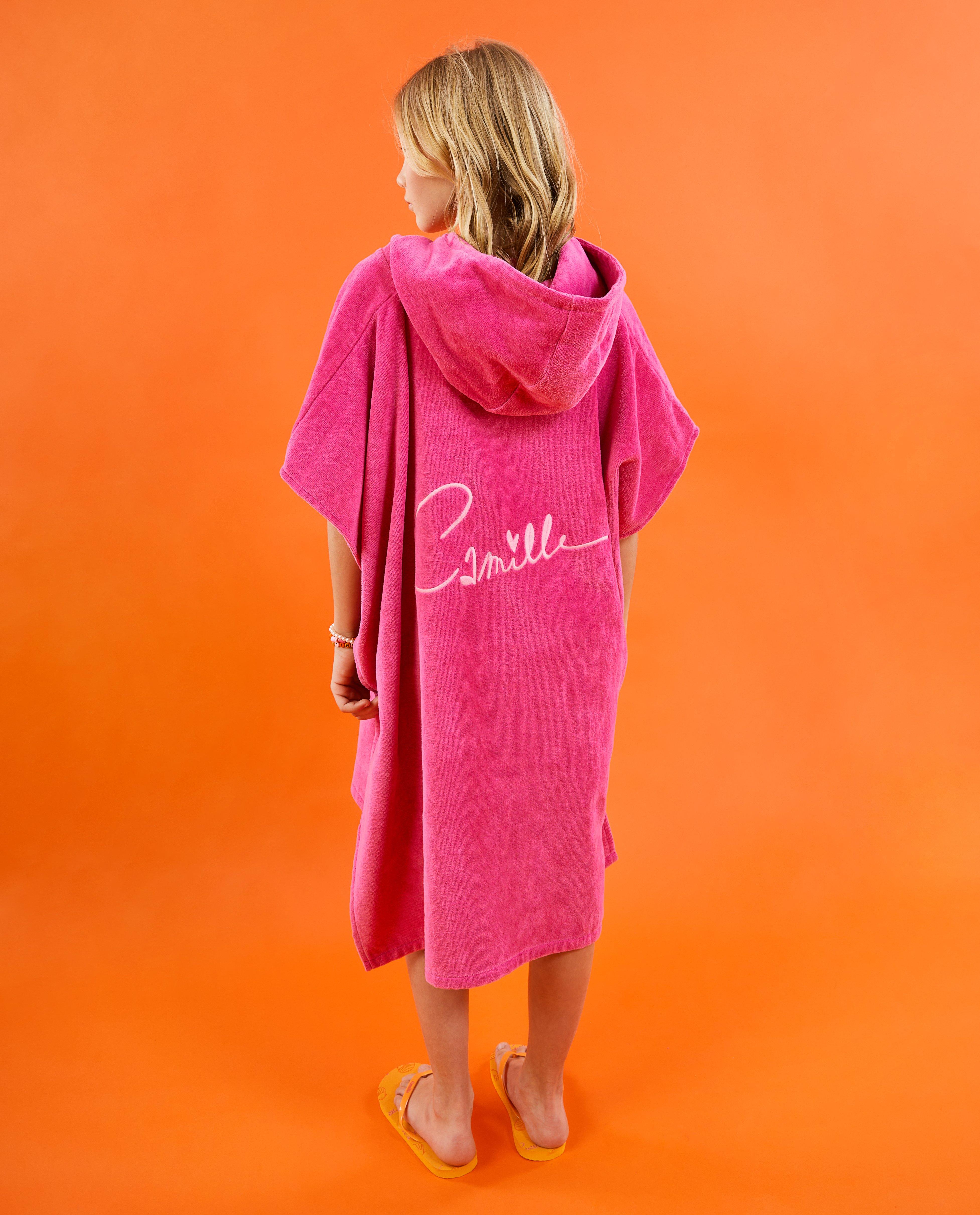 Zwemkleding - Badponcho met geborduurd opschrift, 6-14 jaar