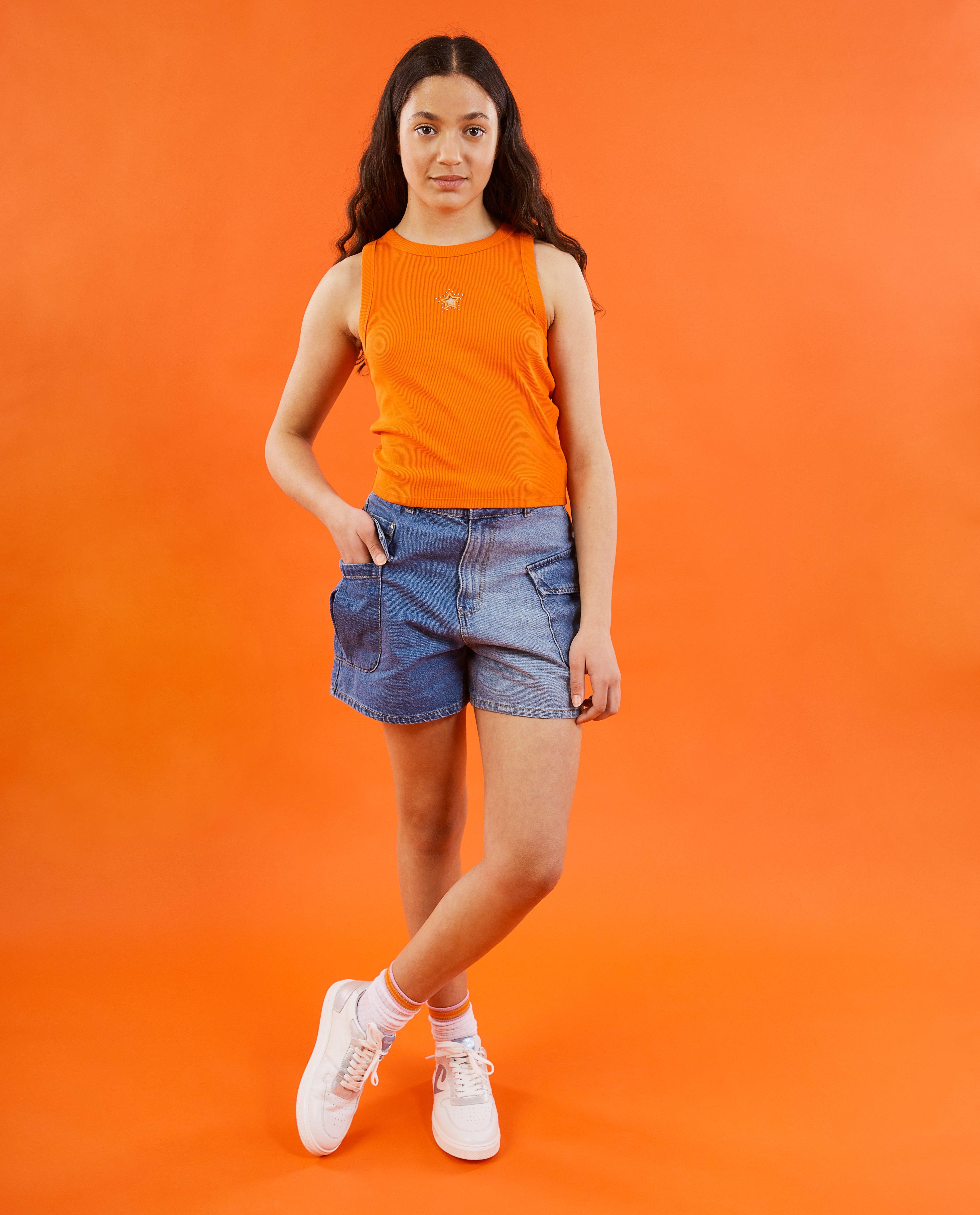 T-shirts - Top met borduursel, XS-XL