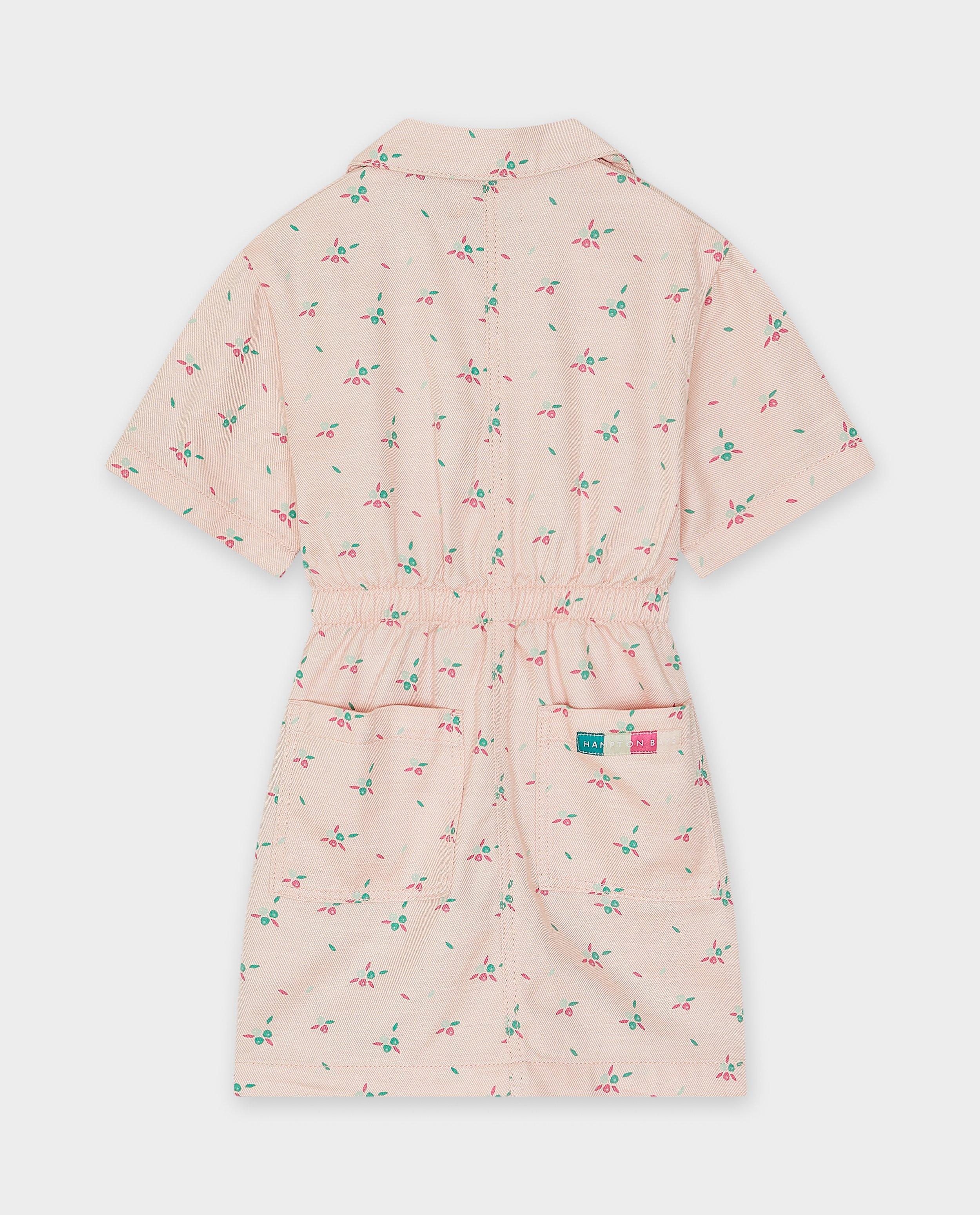 Robes - Robe en jeans rose avec un imprimé