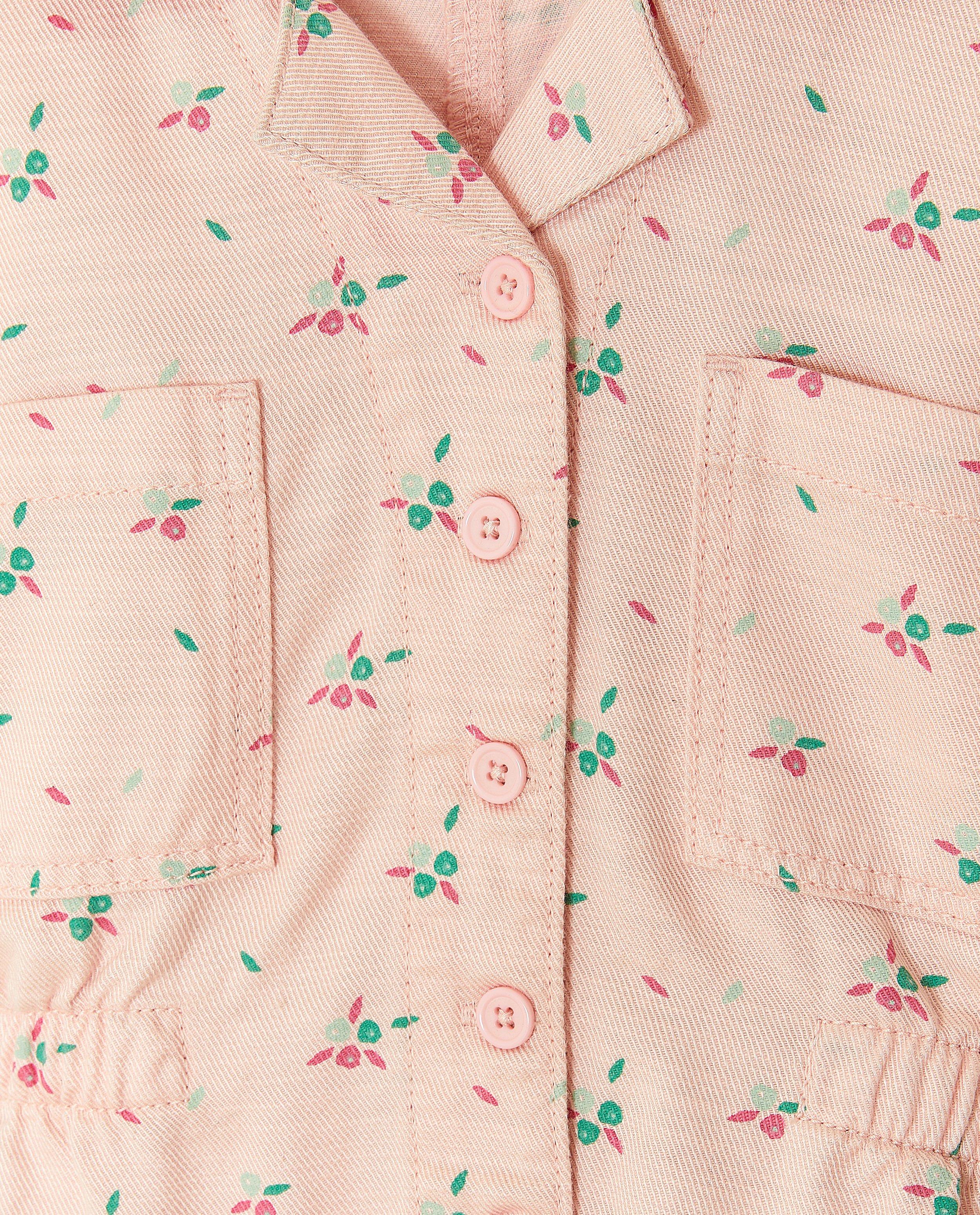 Robes - Robe en jeans rose avec un imprimé