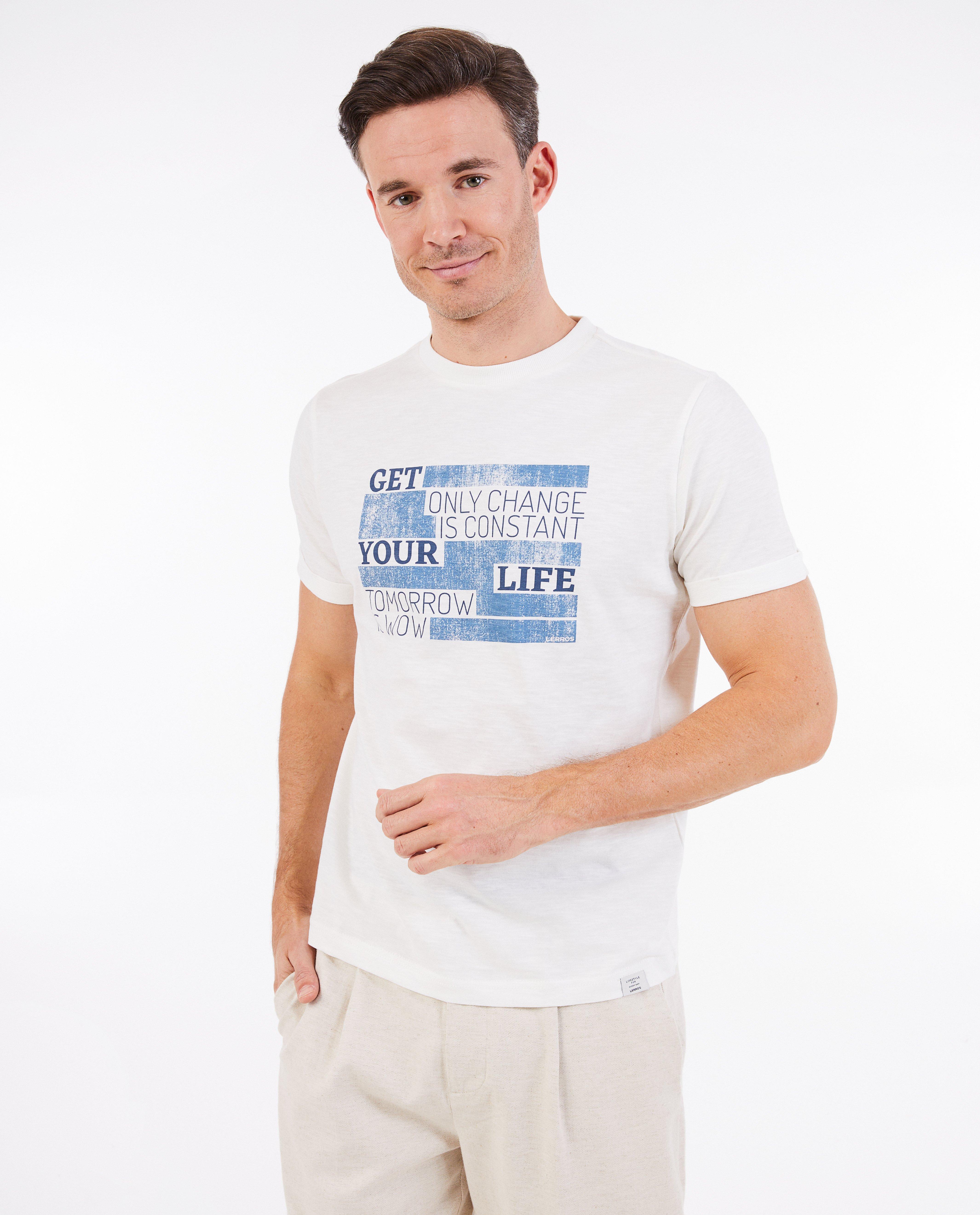 T-shirt met opschrift - null - Lerros