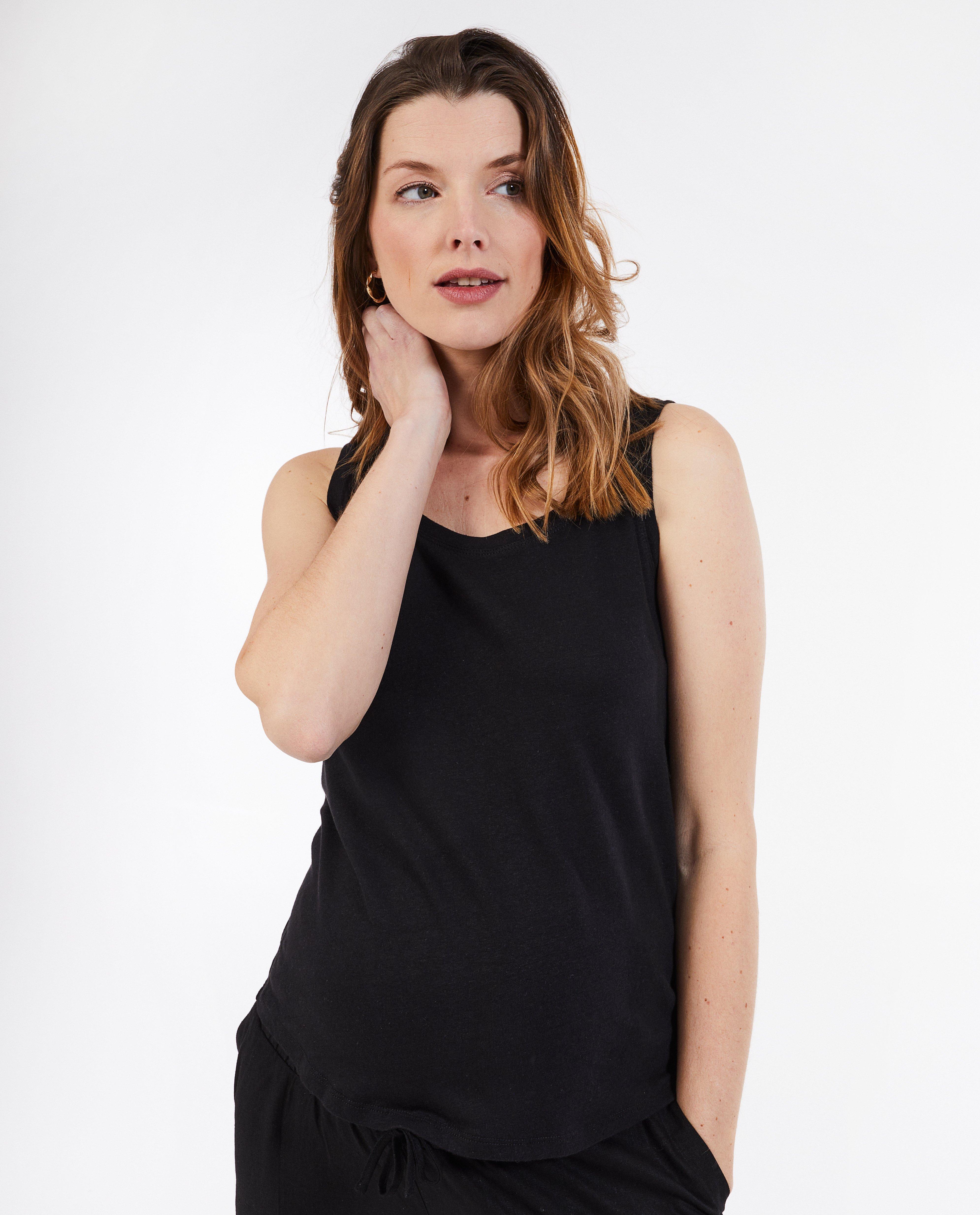 Top de grossesse noir en lin - null - Atelier Maman