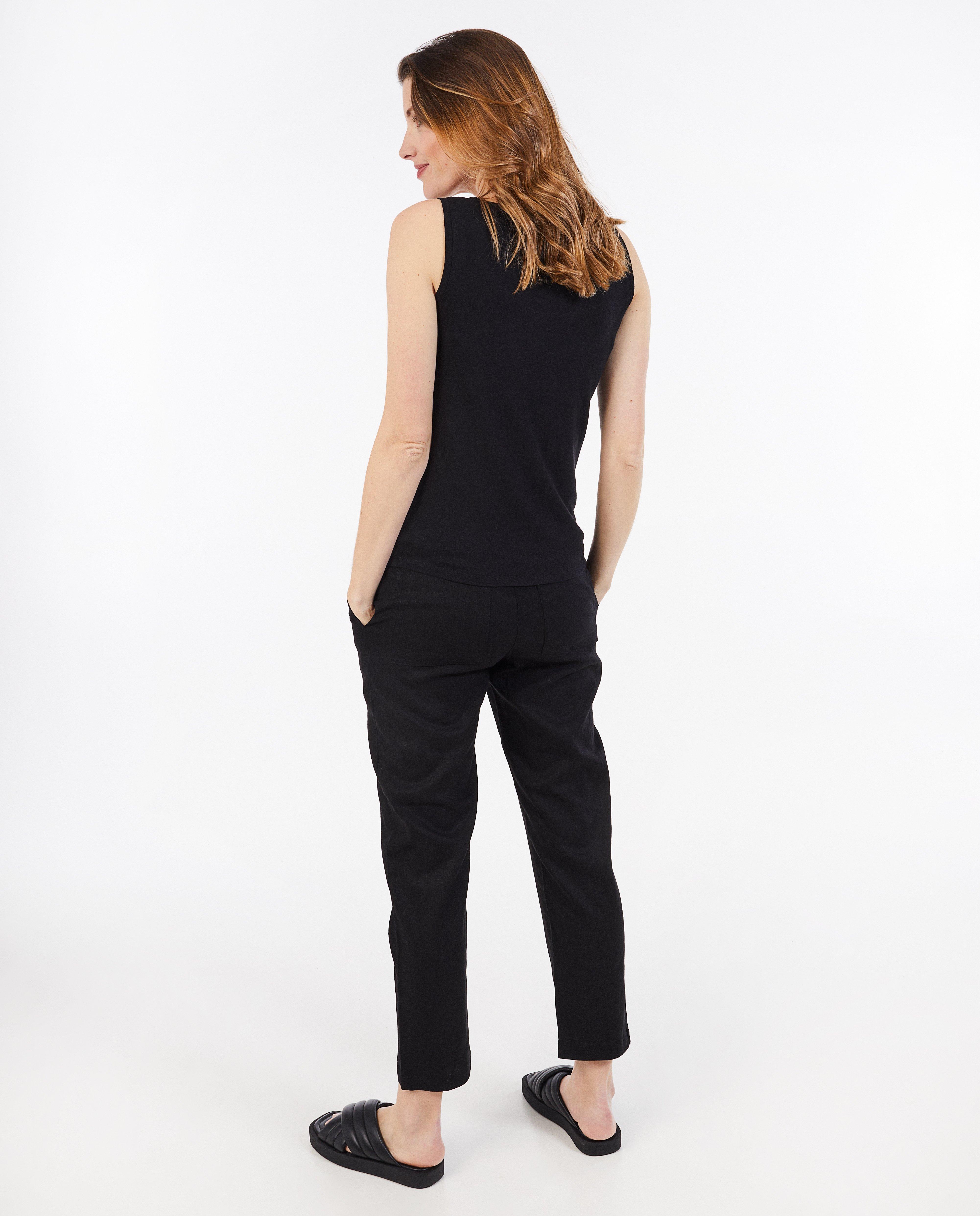 T-shirts - Top de grossesse noir en lin