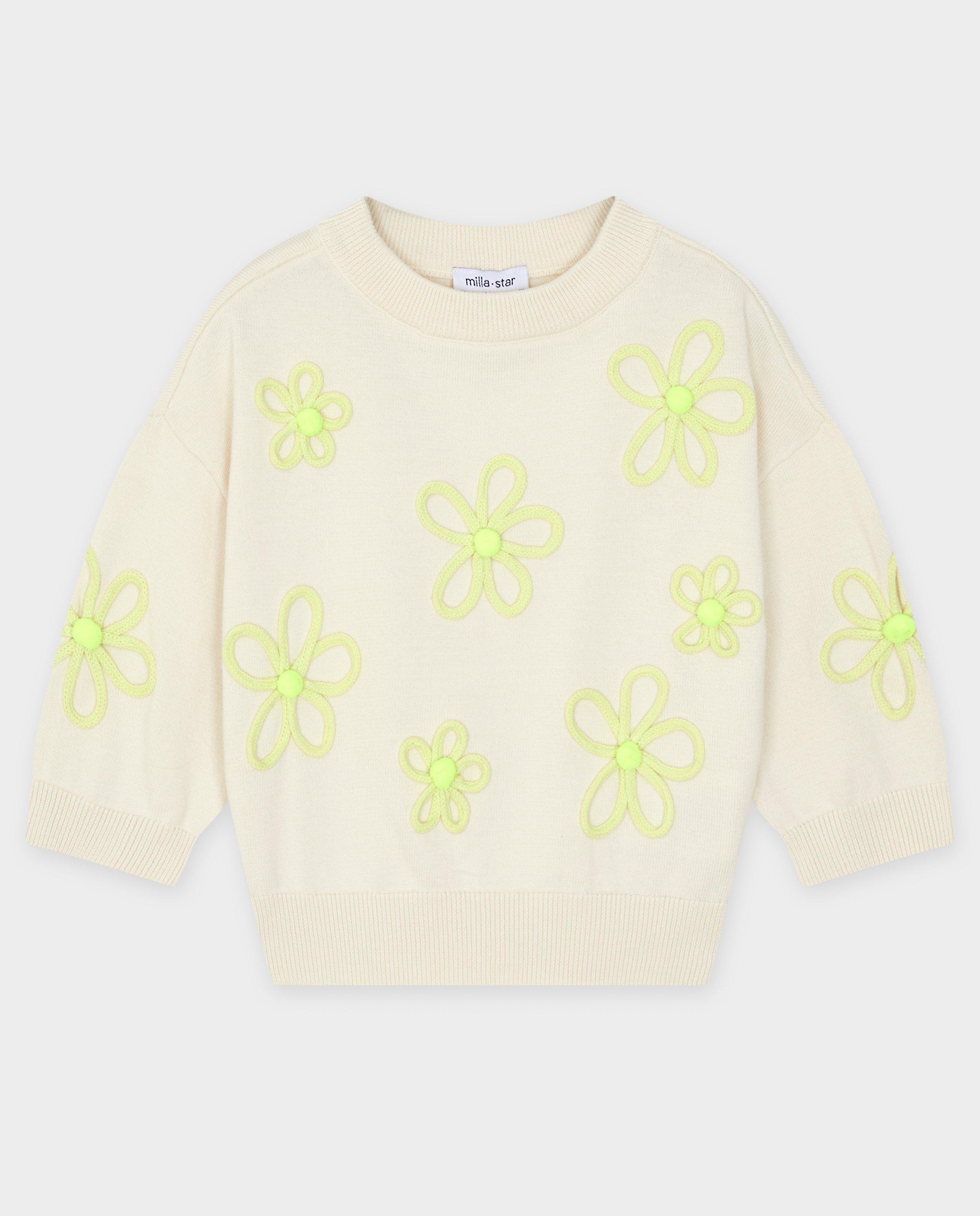 Pulls - Pull avec des fleurs en relief