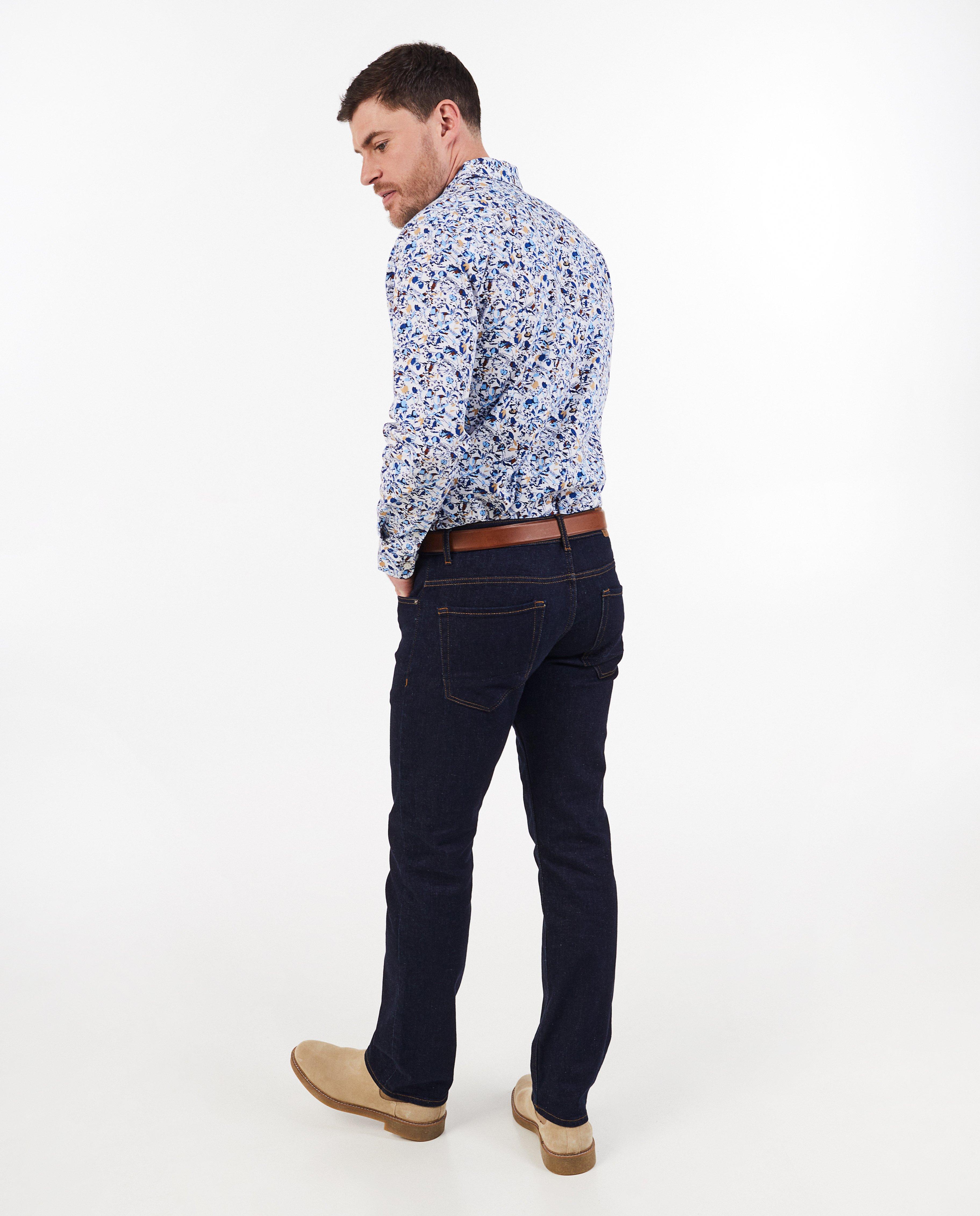 Chemise fleurie, slim fit - D&eacute;tails du produit - bleu vif - image num&eacute;ro 3
