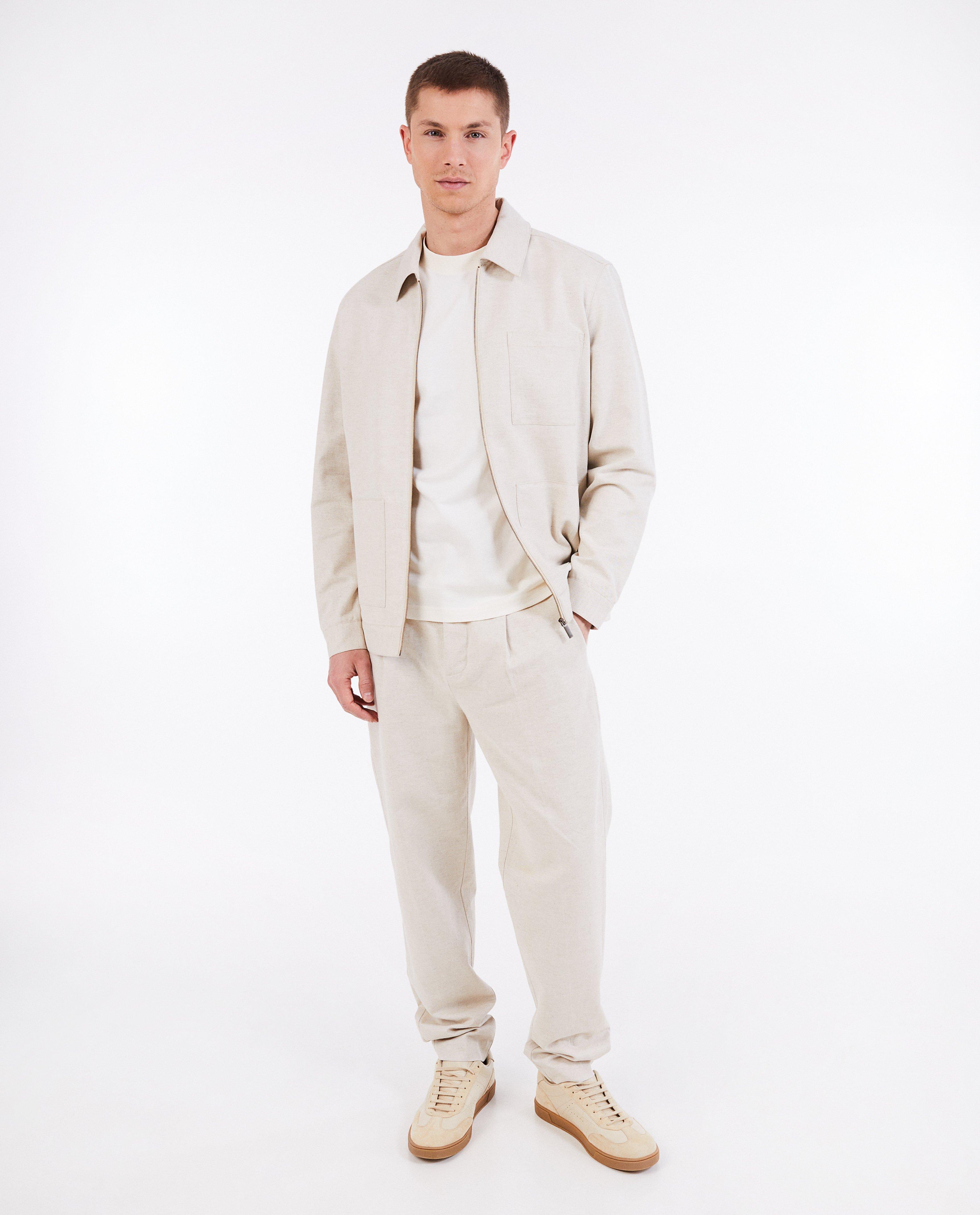 Beige broek van linnenmix