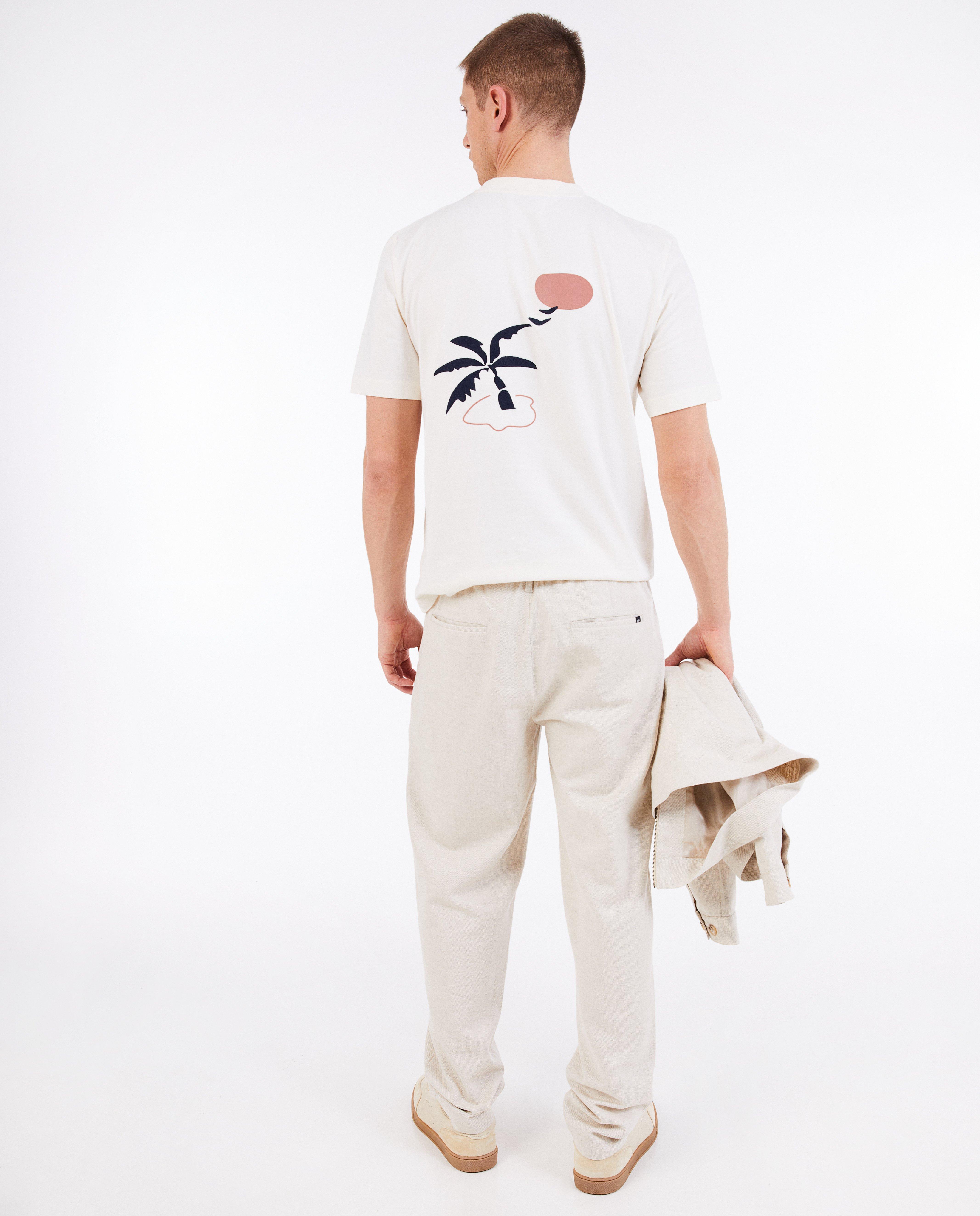 Broeken - Beige broek van linnenmix