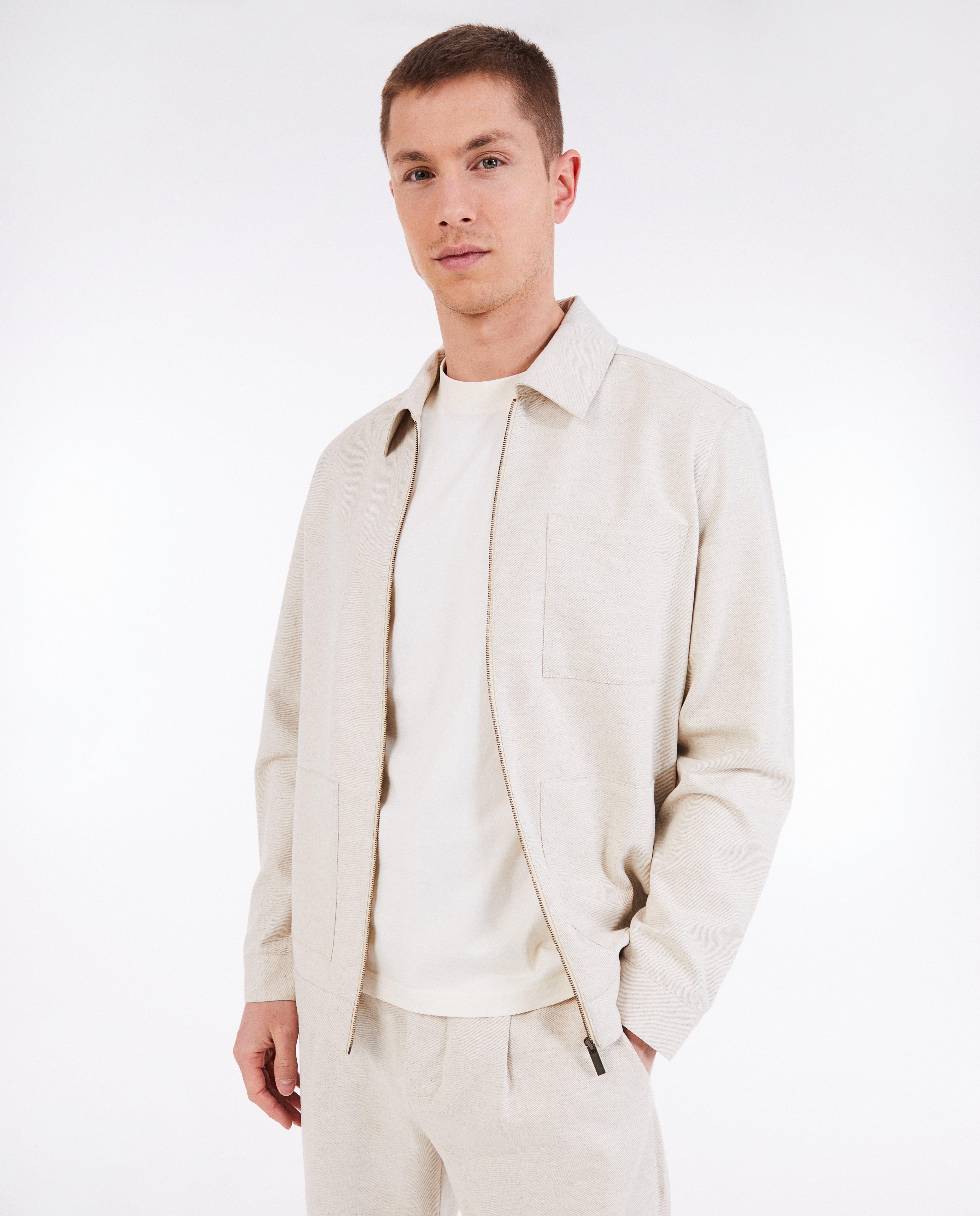 Beige vest van linnenmix