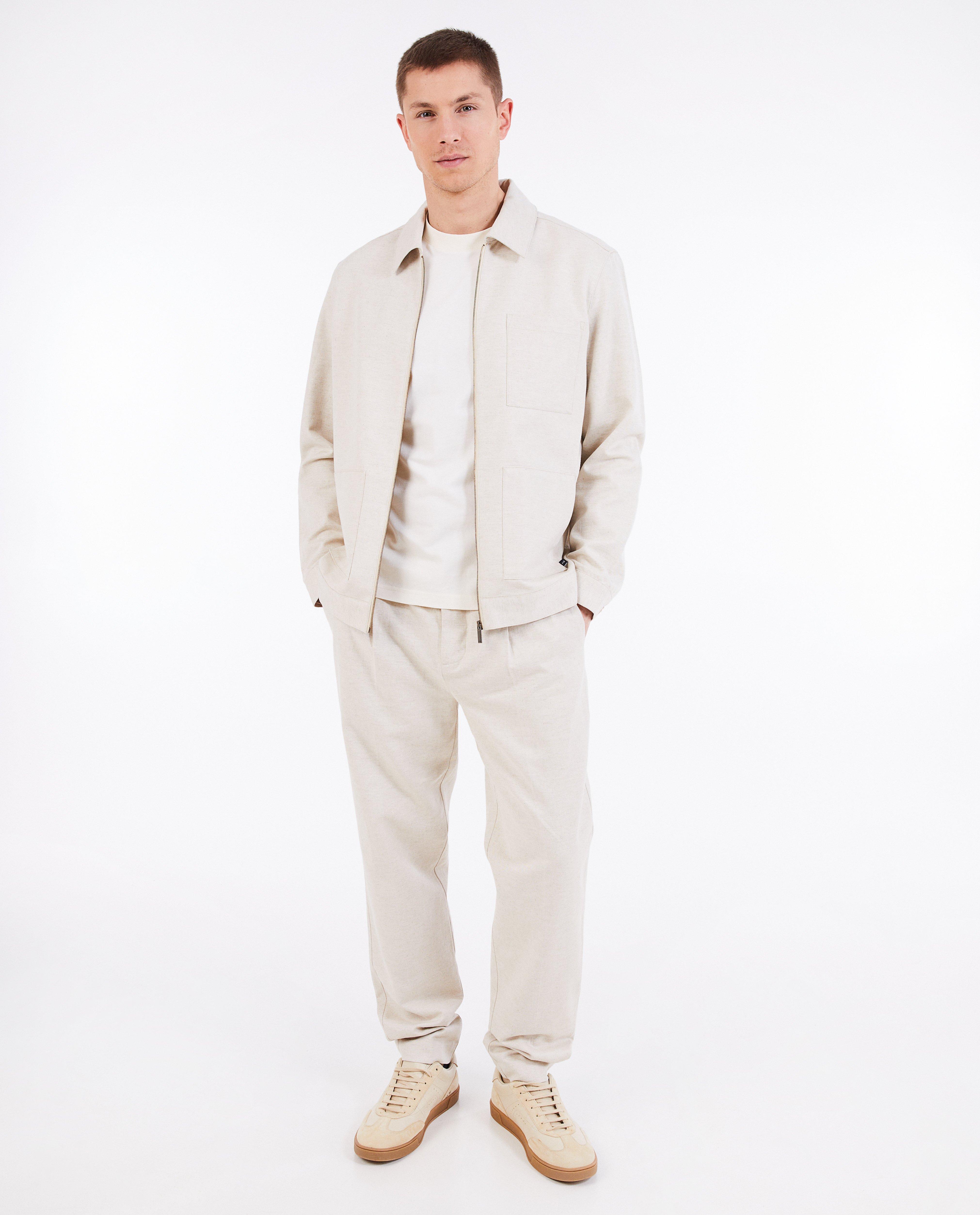 Blazers - Beige vest van linnenmix