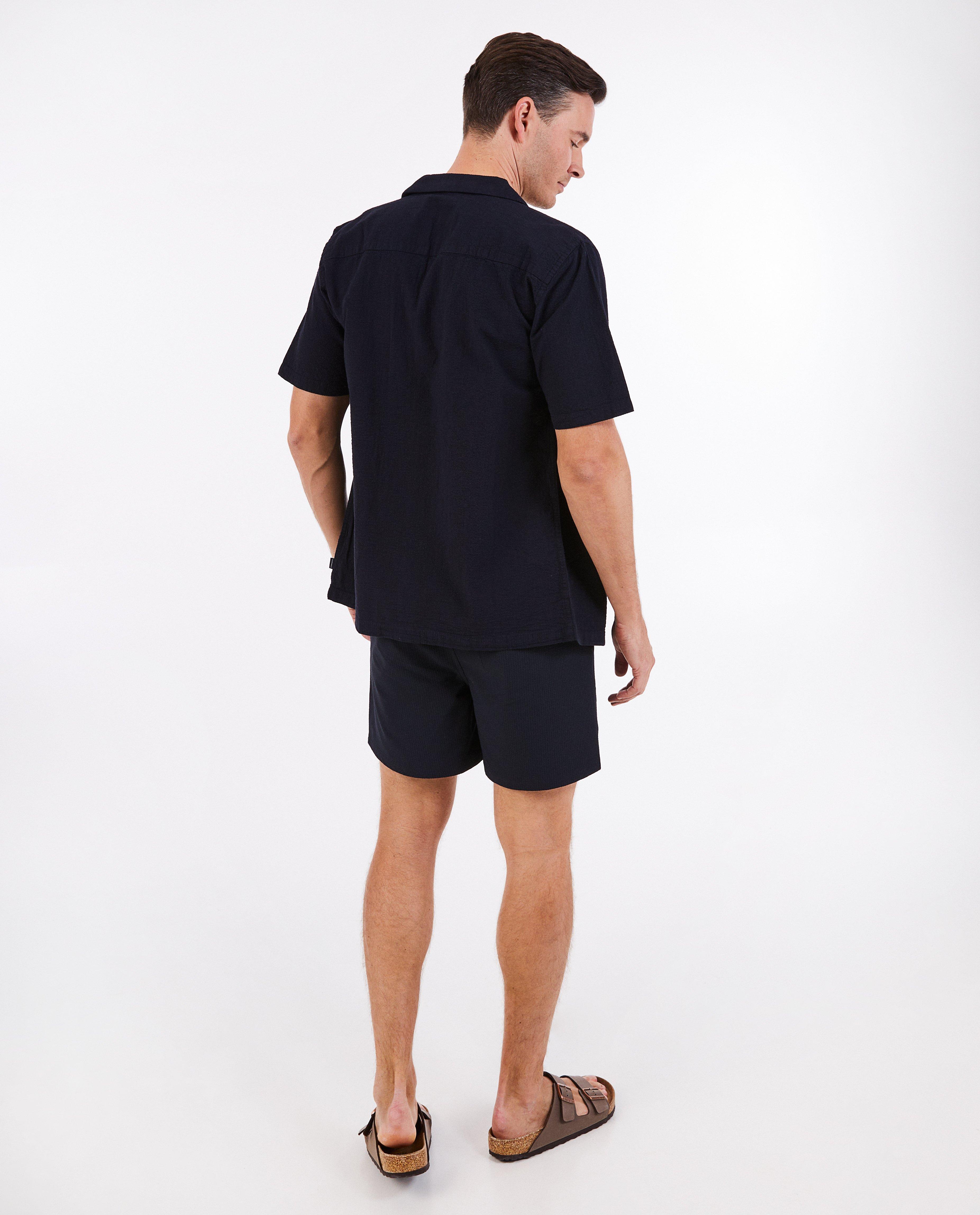 Zwemkleding - Donkerblauwe zwemshort met structuur