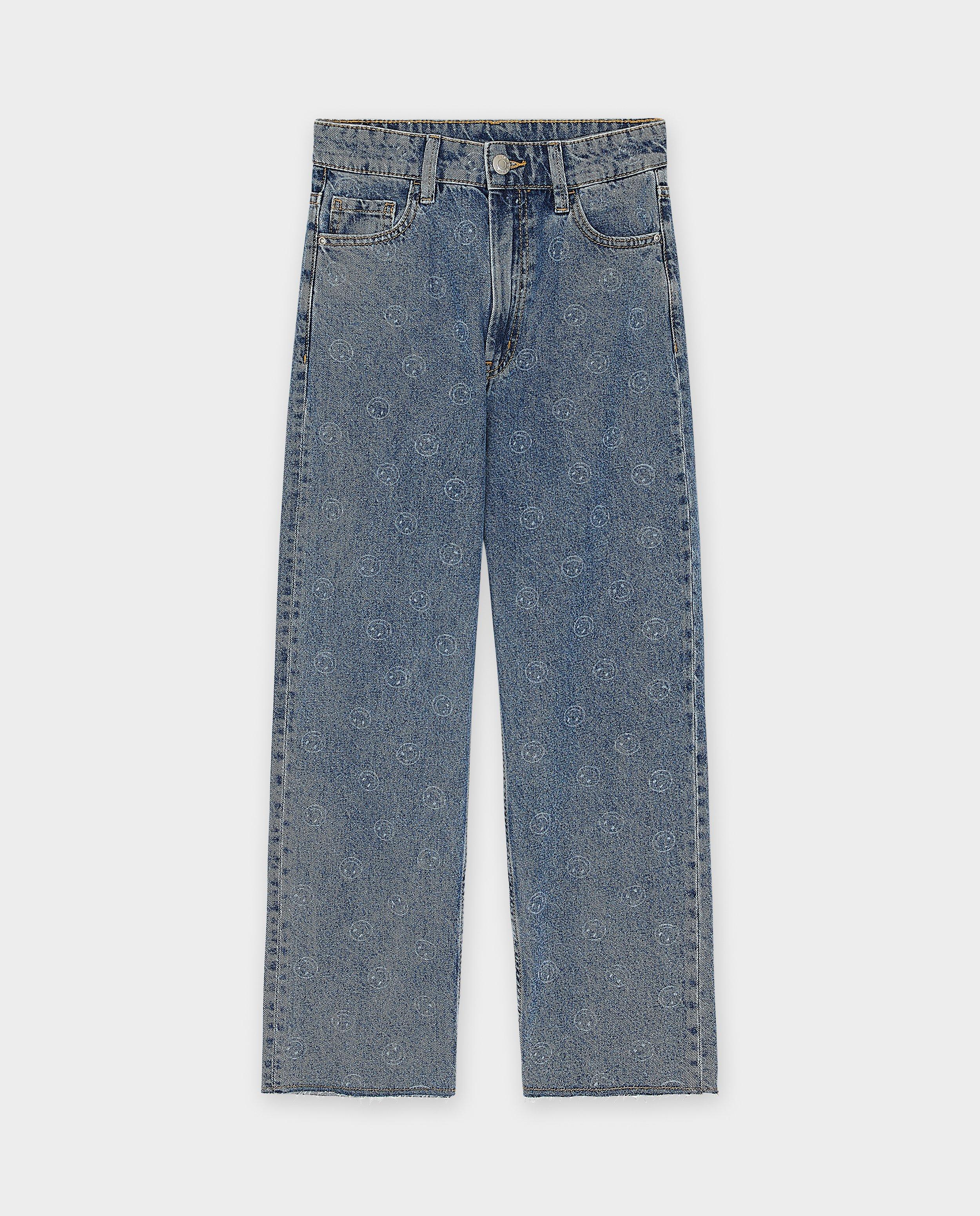 Jeans - Jeans met smileyprint, straight fit