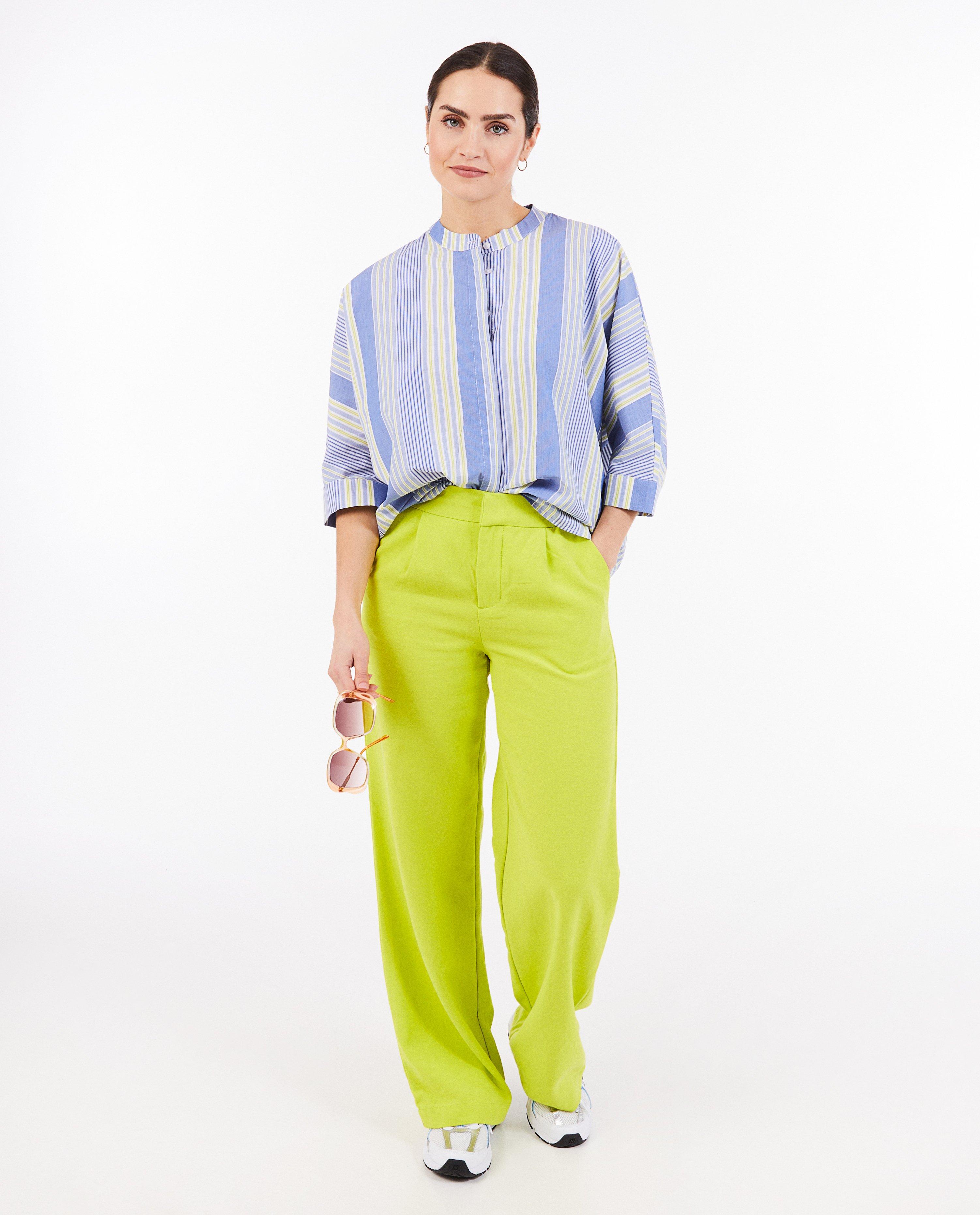 Broeken - Groene broek, wide fit