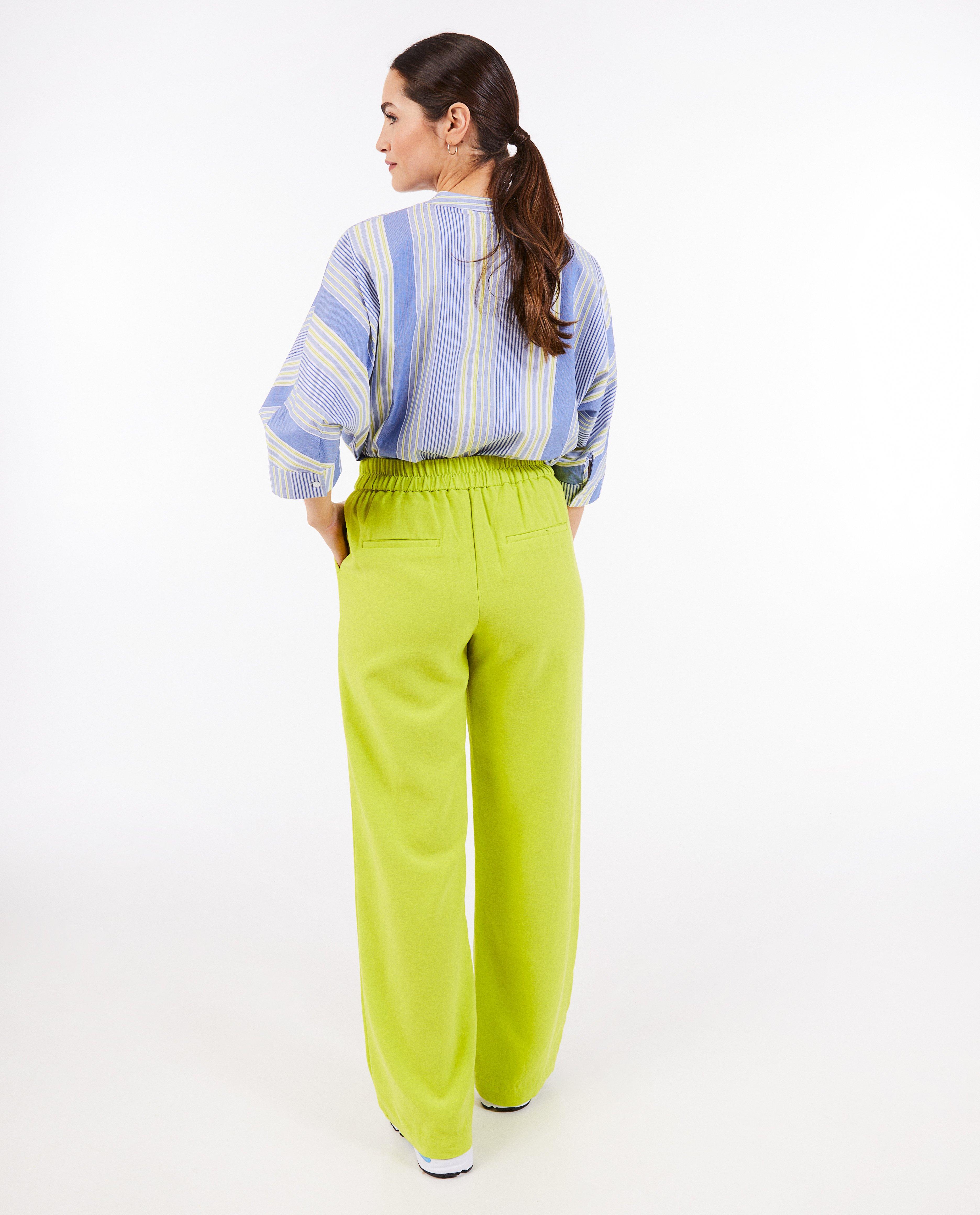 Broeken - Groene broek, wide fit