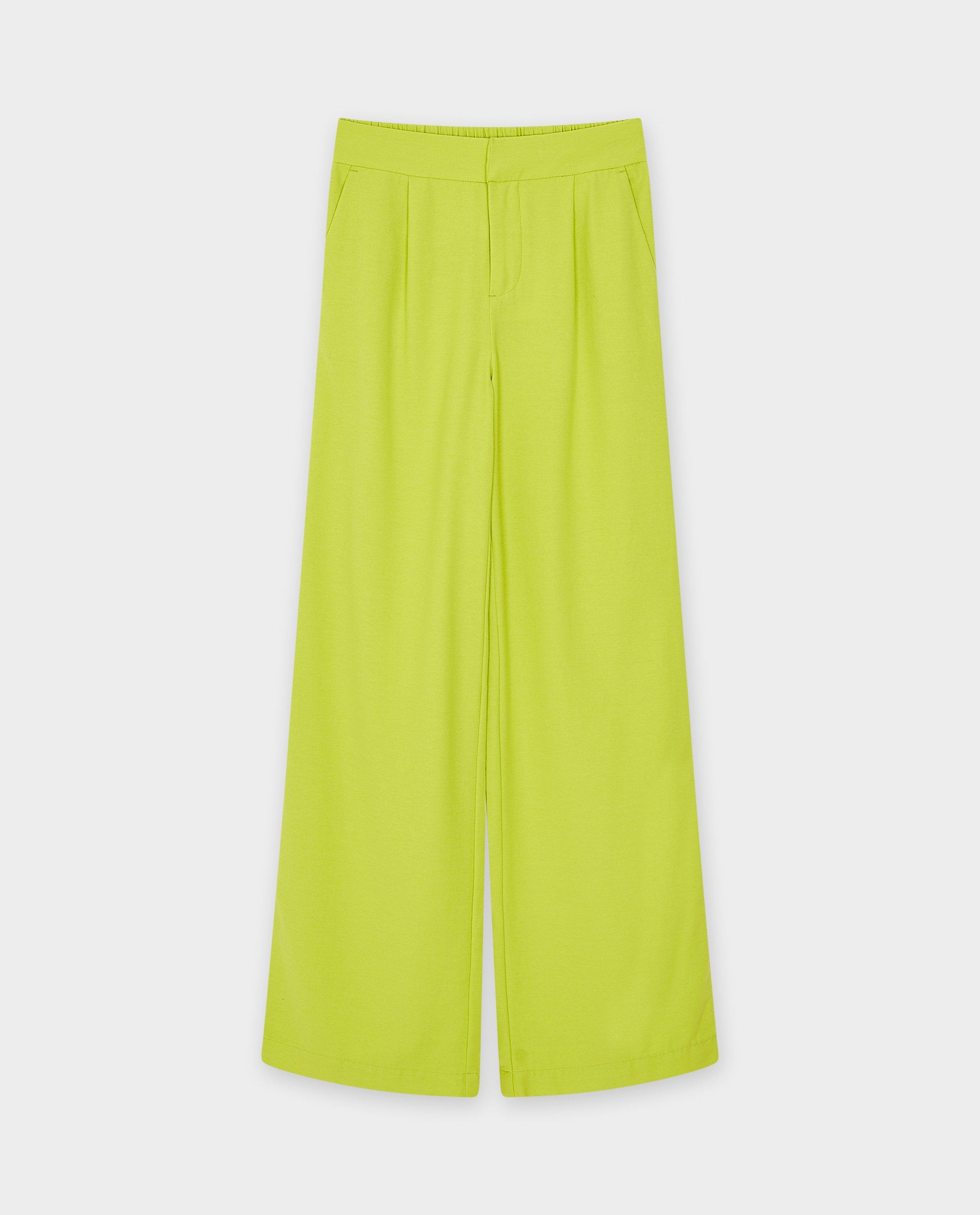 Broeken - Groene broek, wide fit