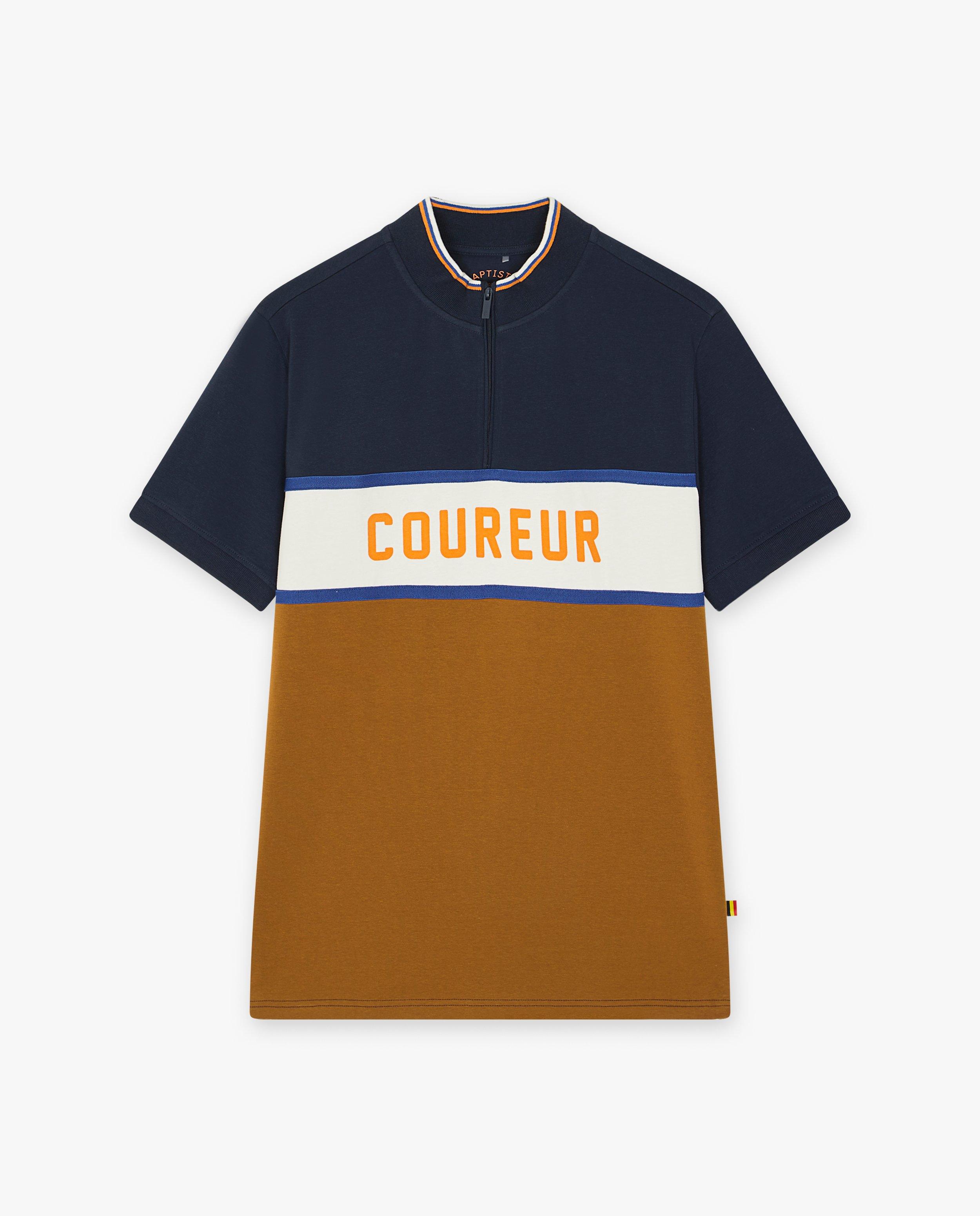 Maillot cycliste &agrave; color block, adultes - D&eacute;tails du produit - bleu fonc&eacute; - image num&eacute;ro 4