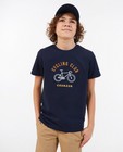 Donkerblauw T-shirt met borduursel, 7-14 jaar - null - Baptiste