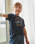 Donkerblauw T-shirt met borduursel, 2-7 jaar - null - Baptiste
