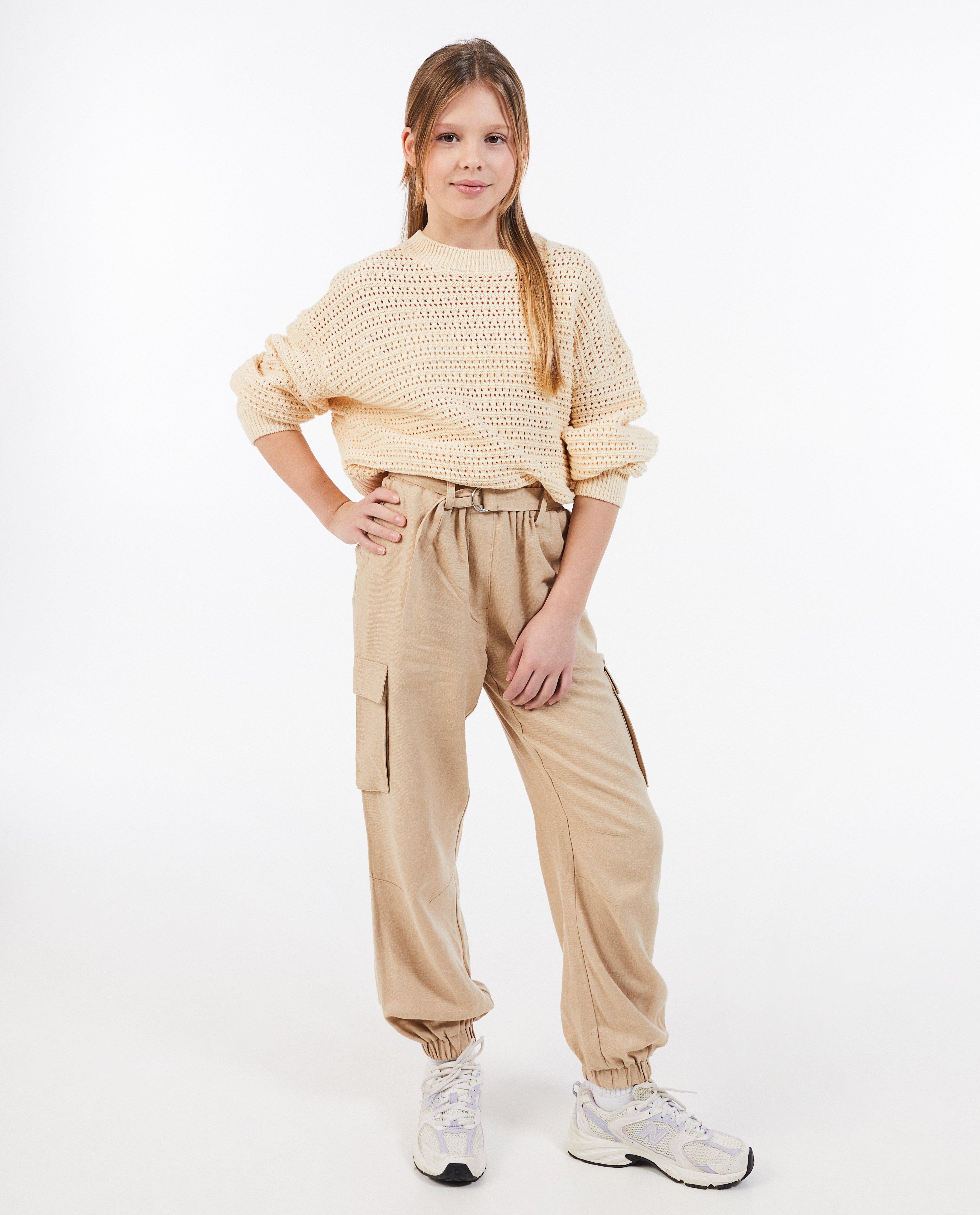 Broek van linnenmix, cargo fit - null - Fish & Chips