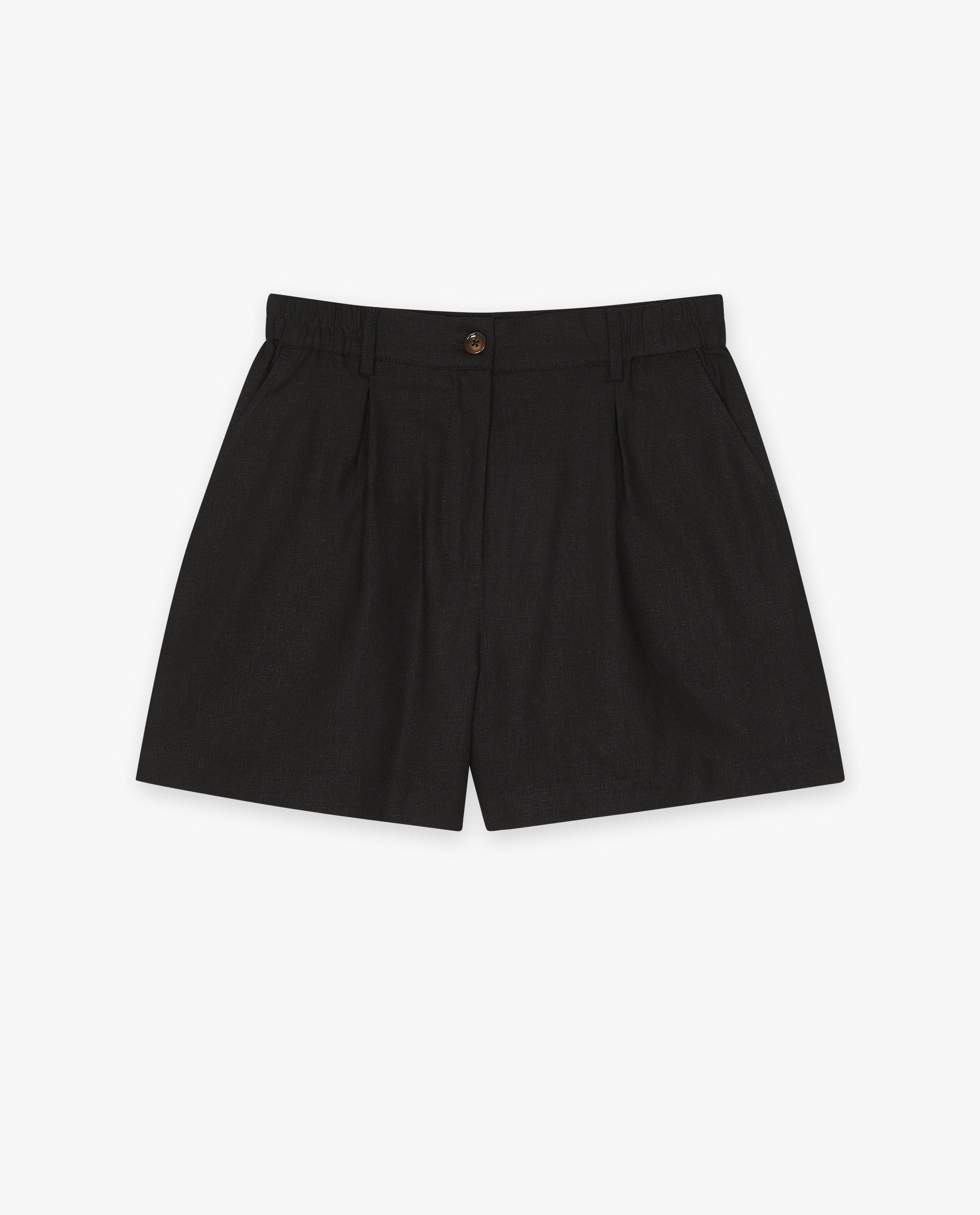 Shorten - Zwarte short met linnen
