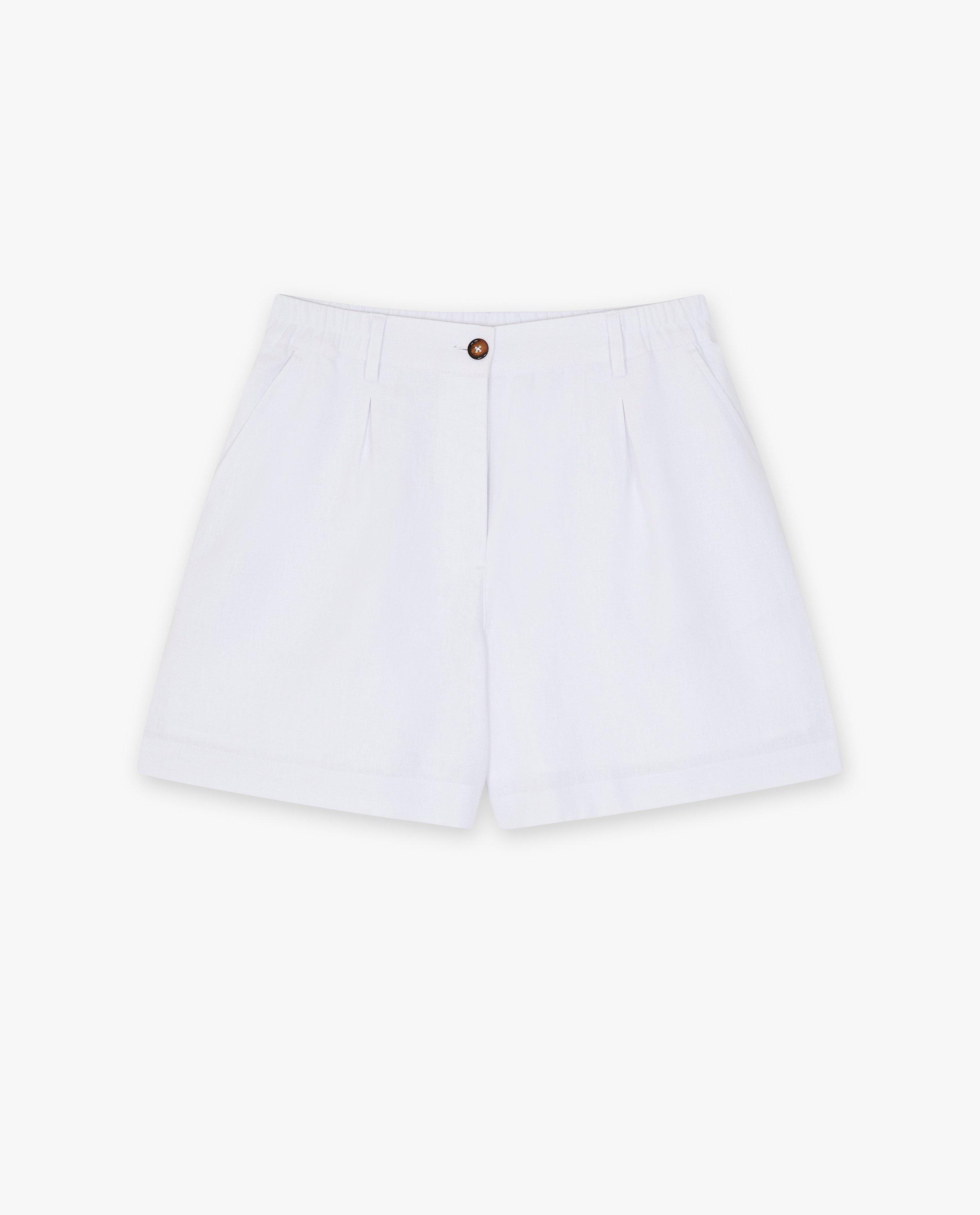 Shorts - Short blanc en lin