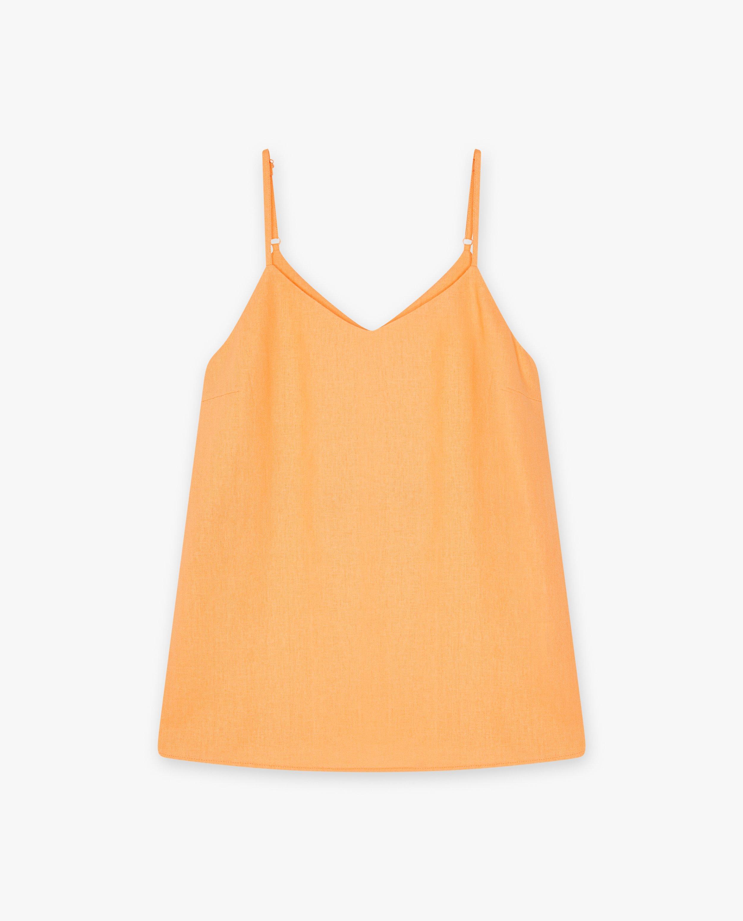 Top met linnen - Product Detail - lichtoranje - afbeelding nummer 4