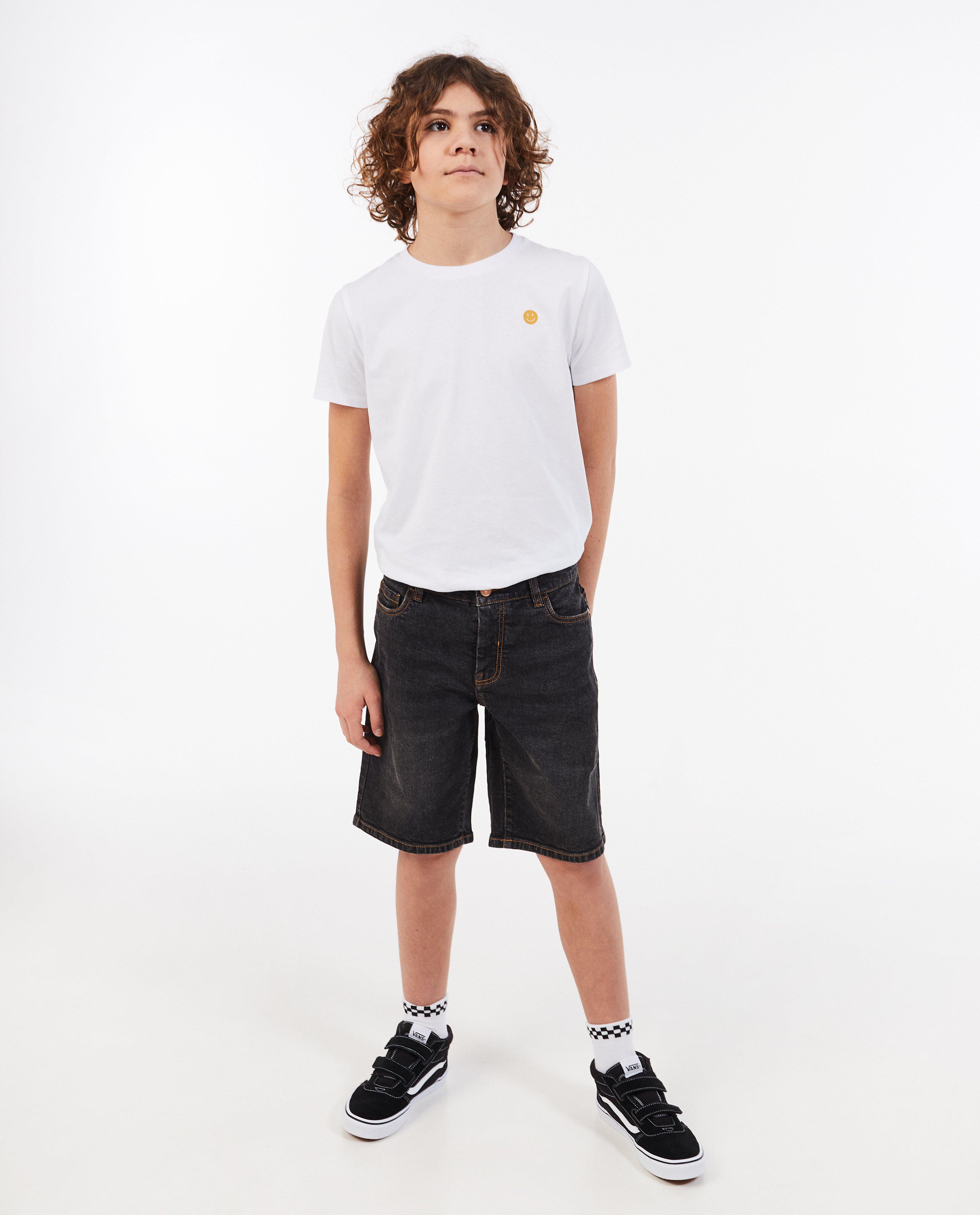 Zwarte jeansshort, straight fit - null - Fish & Chips