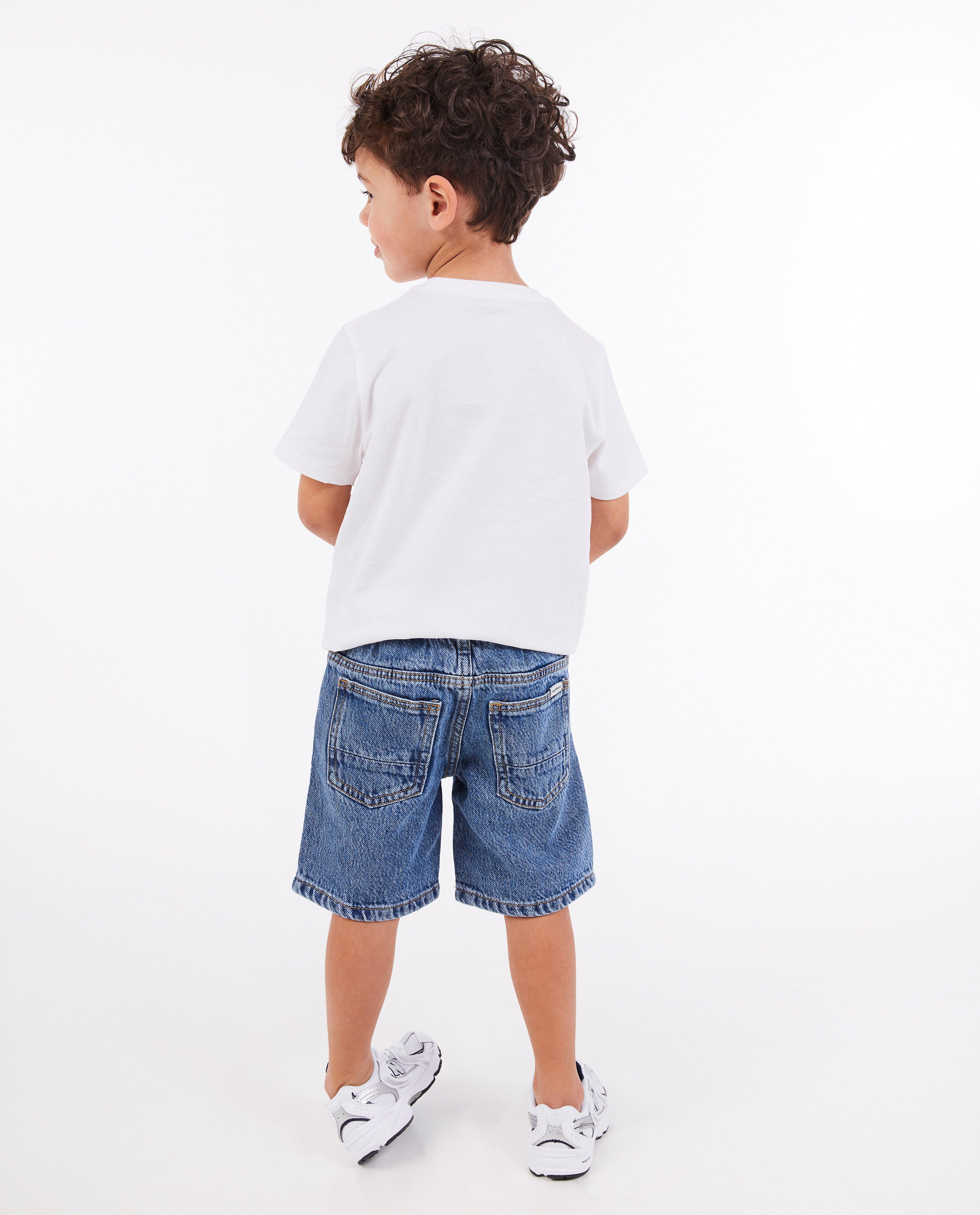 Shorten - Blauwe jeansshort, straight fit