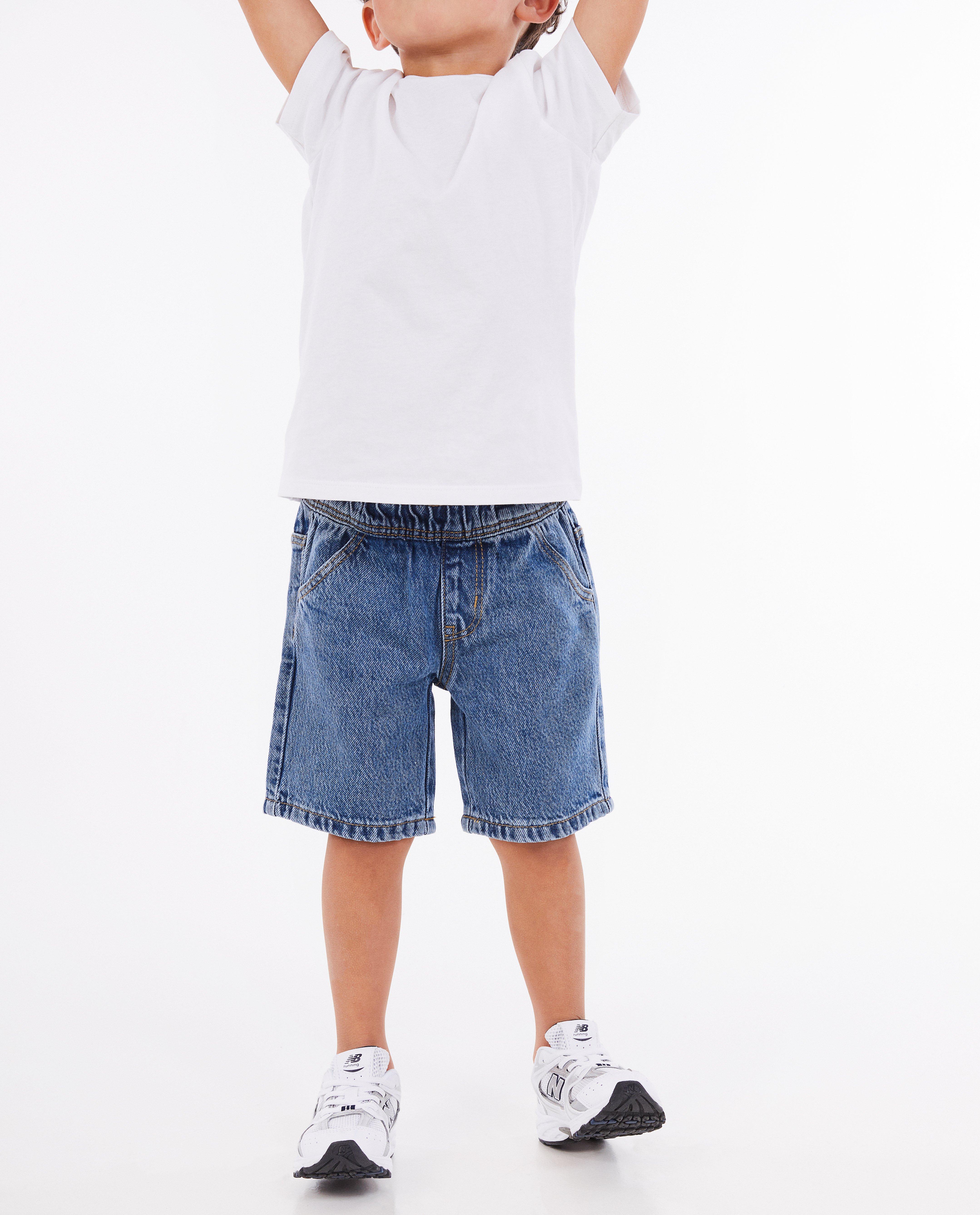 Shorten - Blauwe jeansshort, straight fit