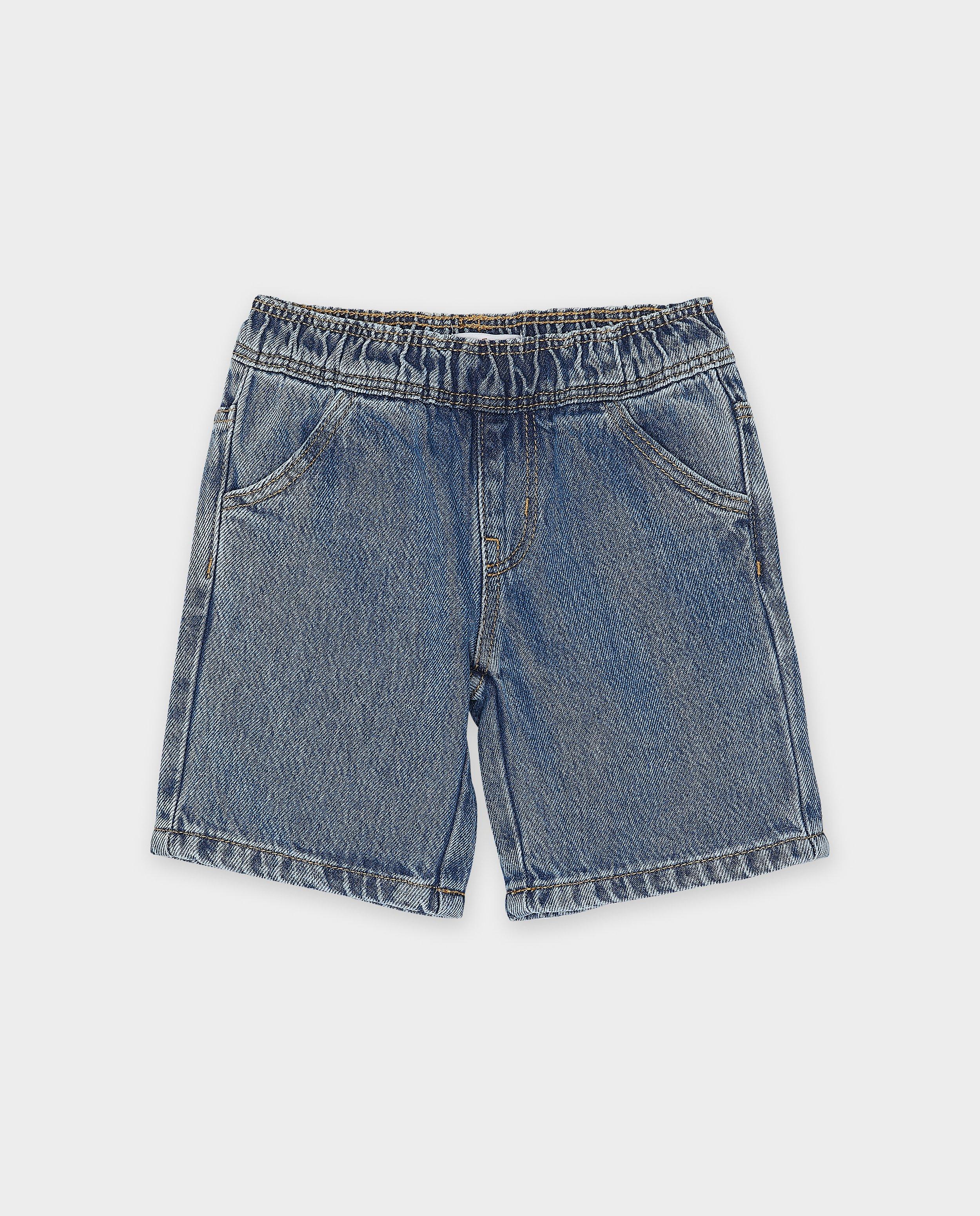 Shorten - Blauwe jeansshort, straight fit
