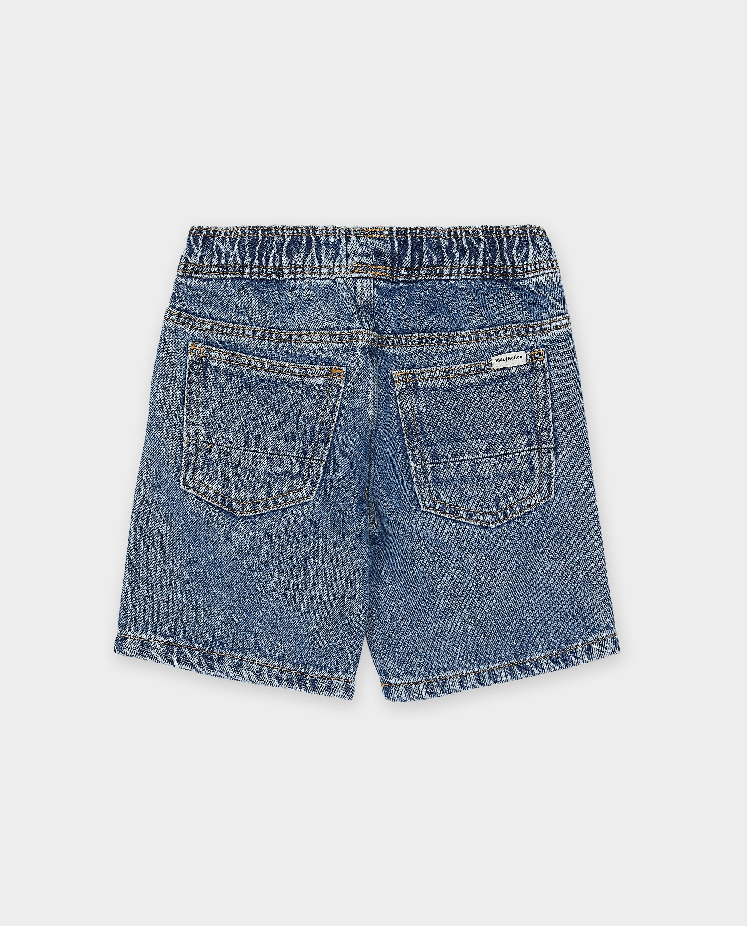 Shorten - Blauwe jeansshort, straight fit