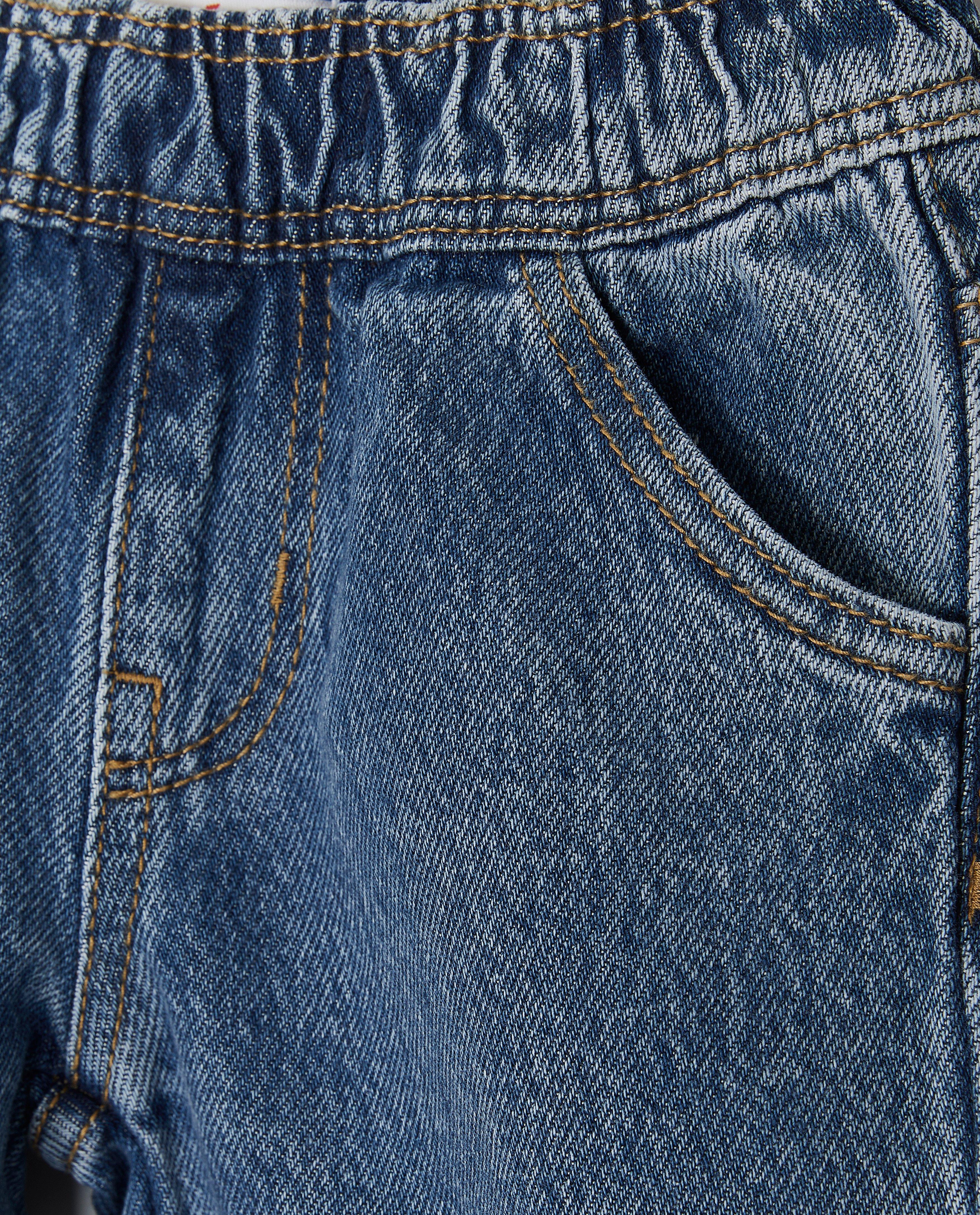 Shorten - Blauwe jeansshort, straight fit