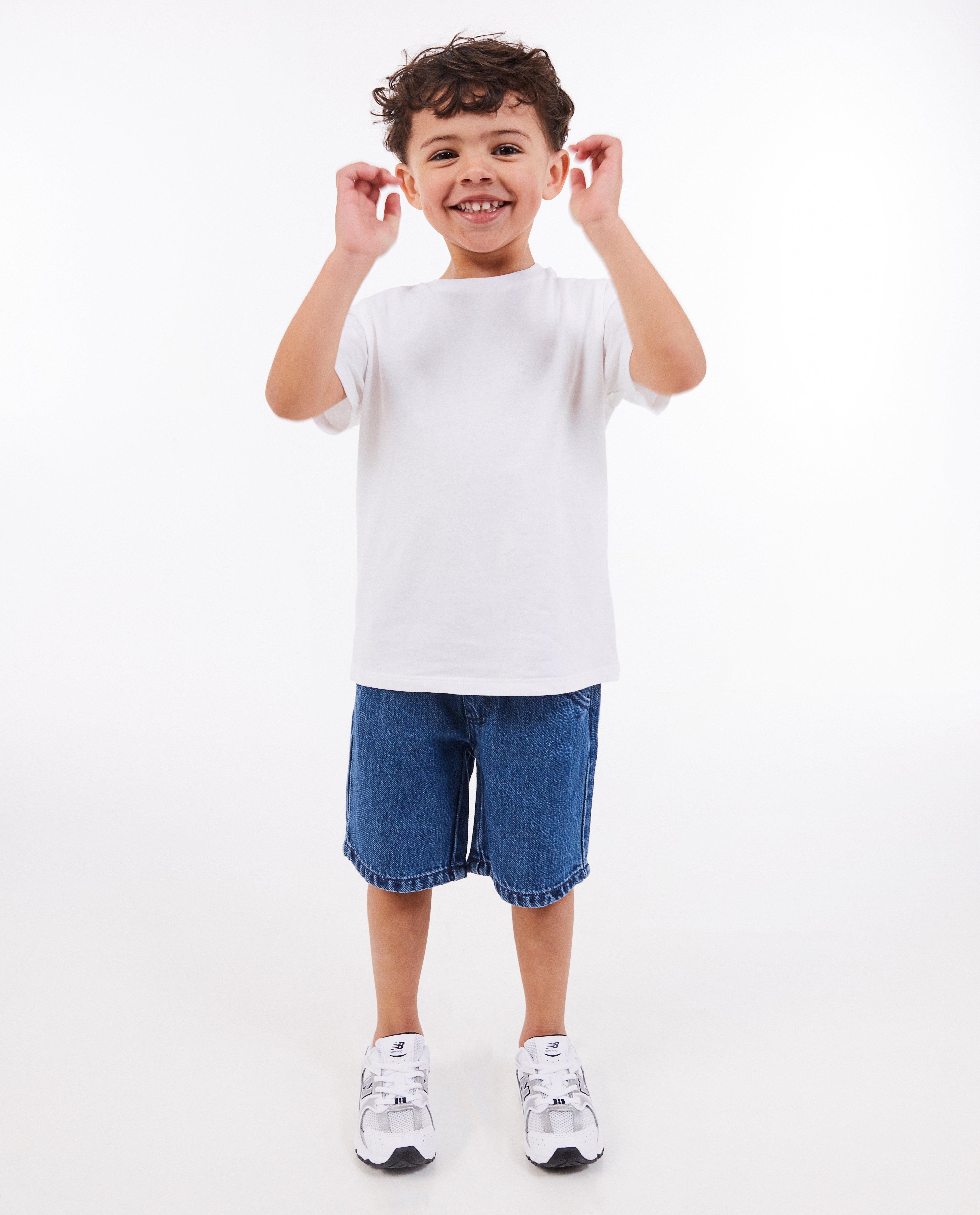 Blauwe jeansshort, straight fit - null - Kidz Nation
