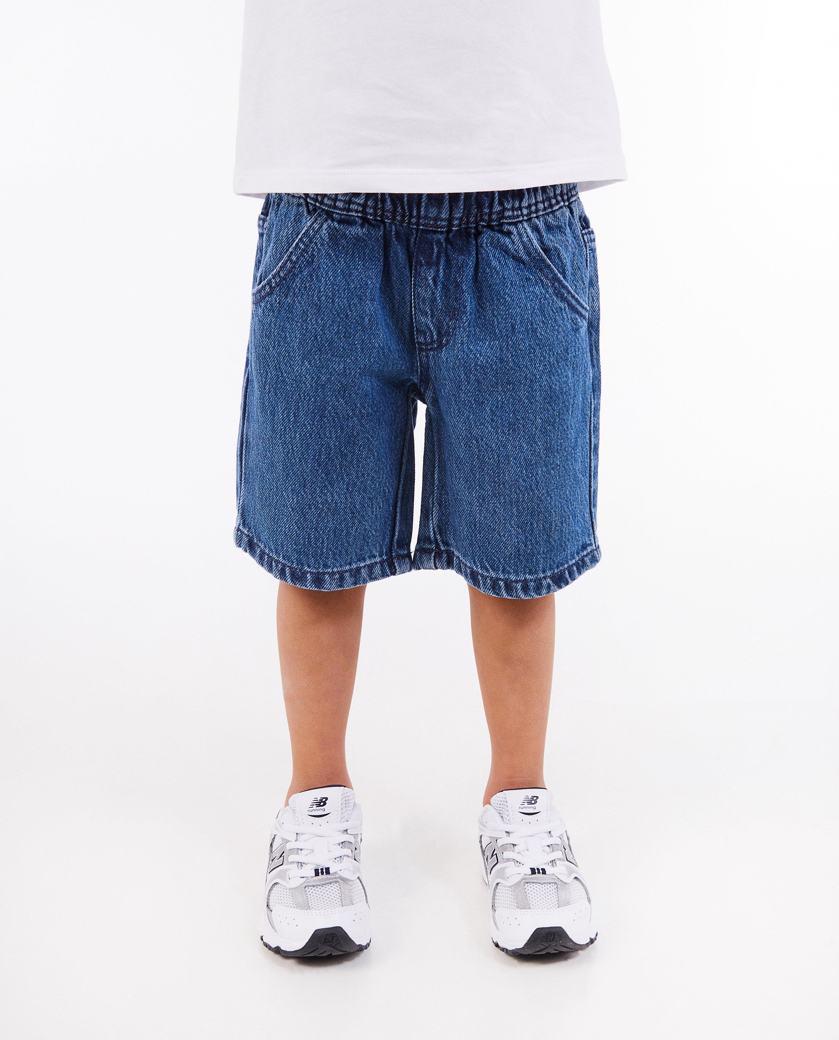 Shorten - Blauwe jeansshort, straight fit