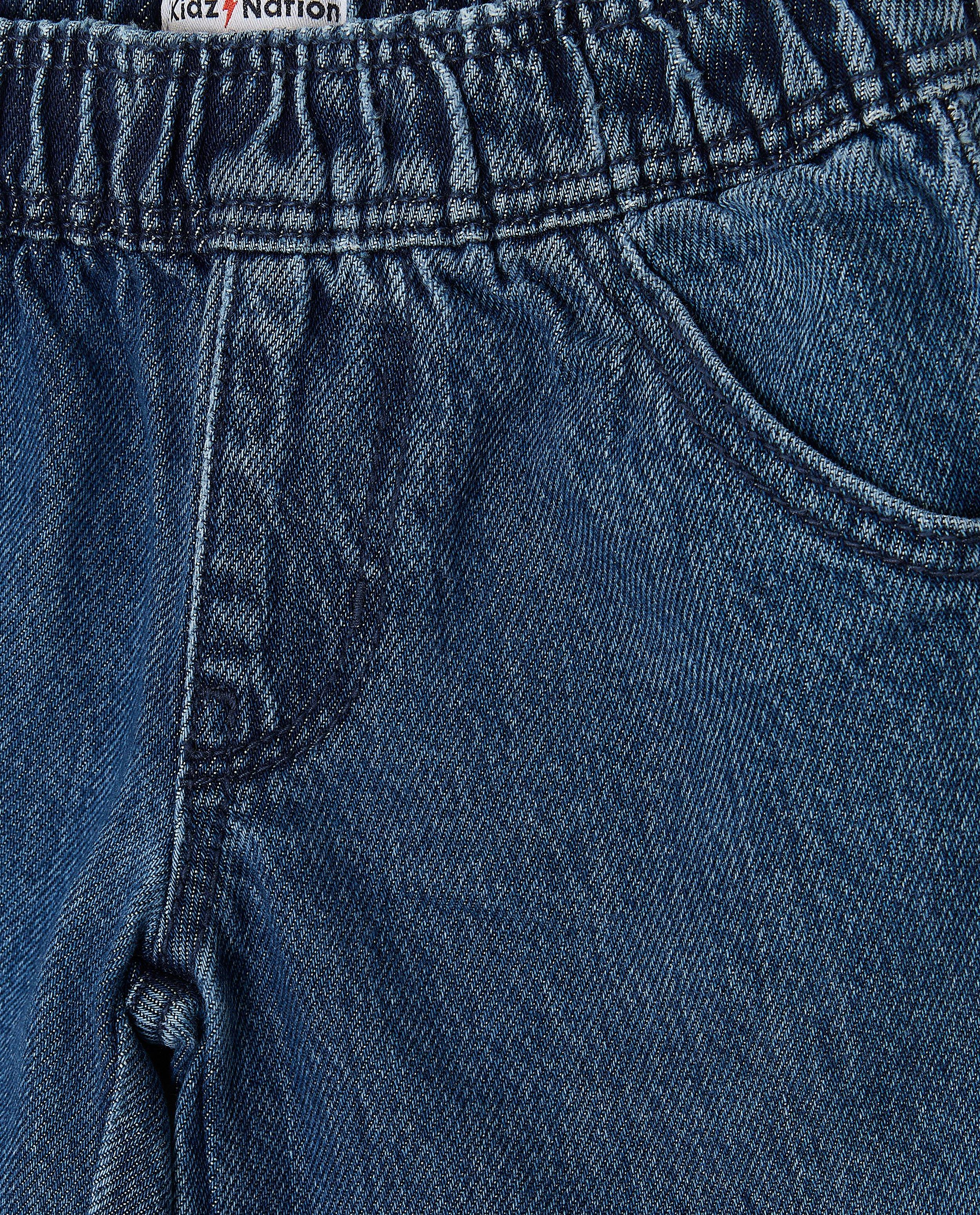 Shorten - Blauwe jeansshort, straight fit