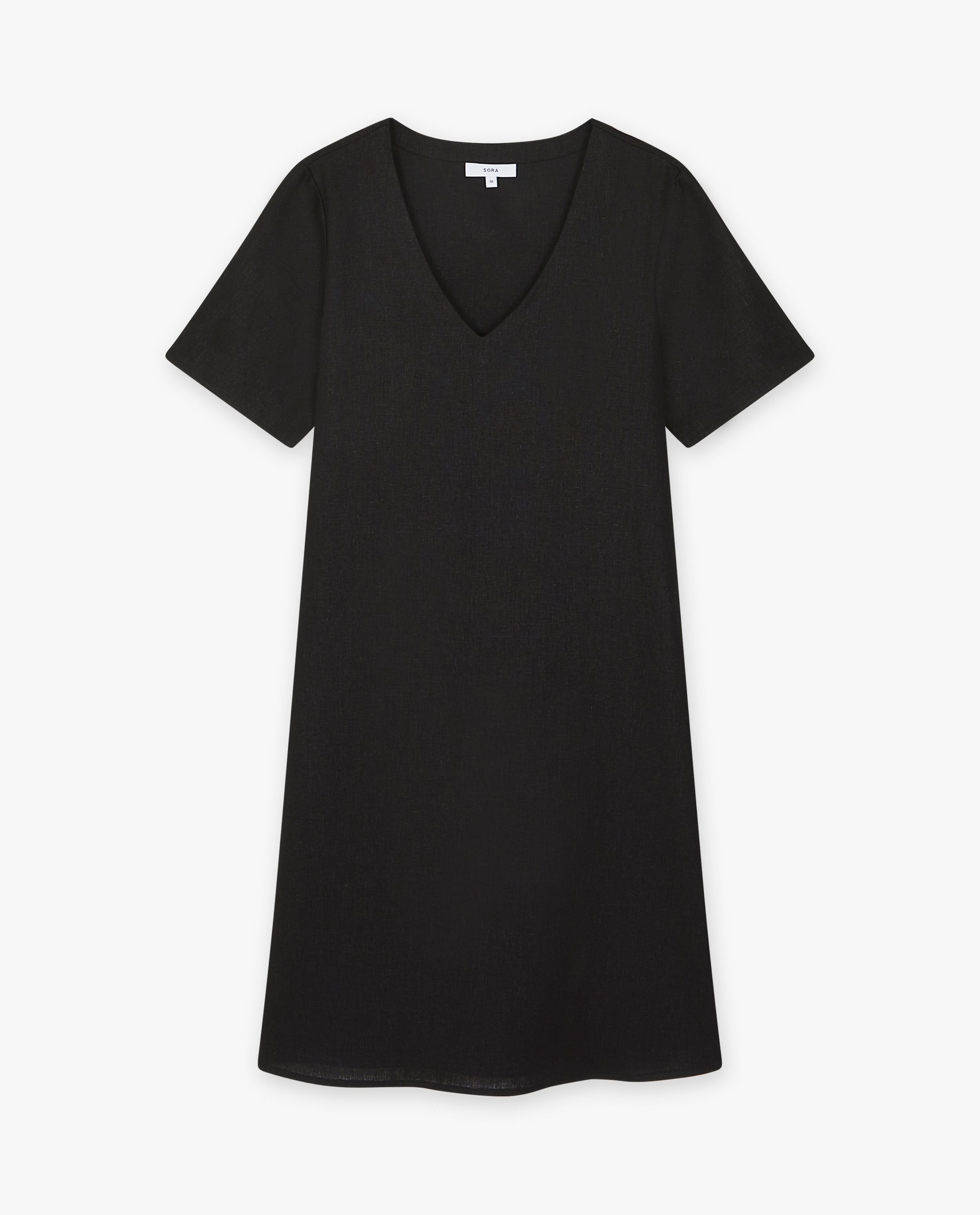 Zwarte jurk van linnenmix - null - Sora
