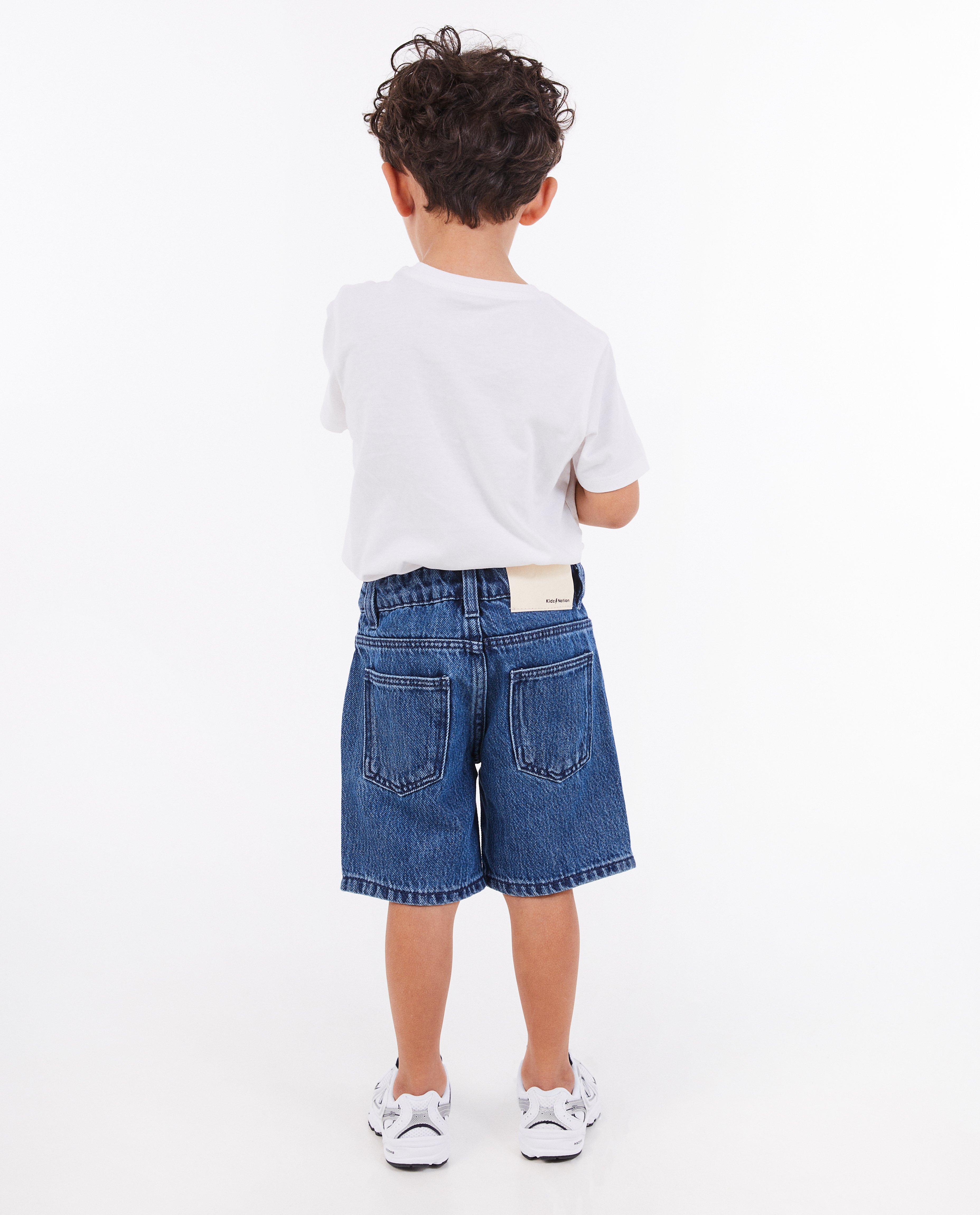 Shorten - Blauwe jeansshort, straight fit