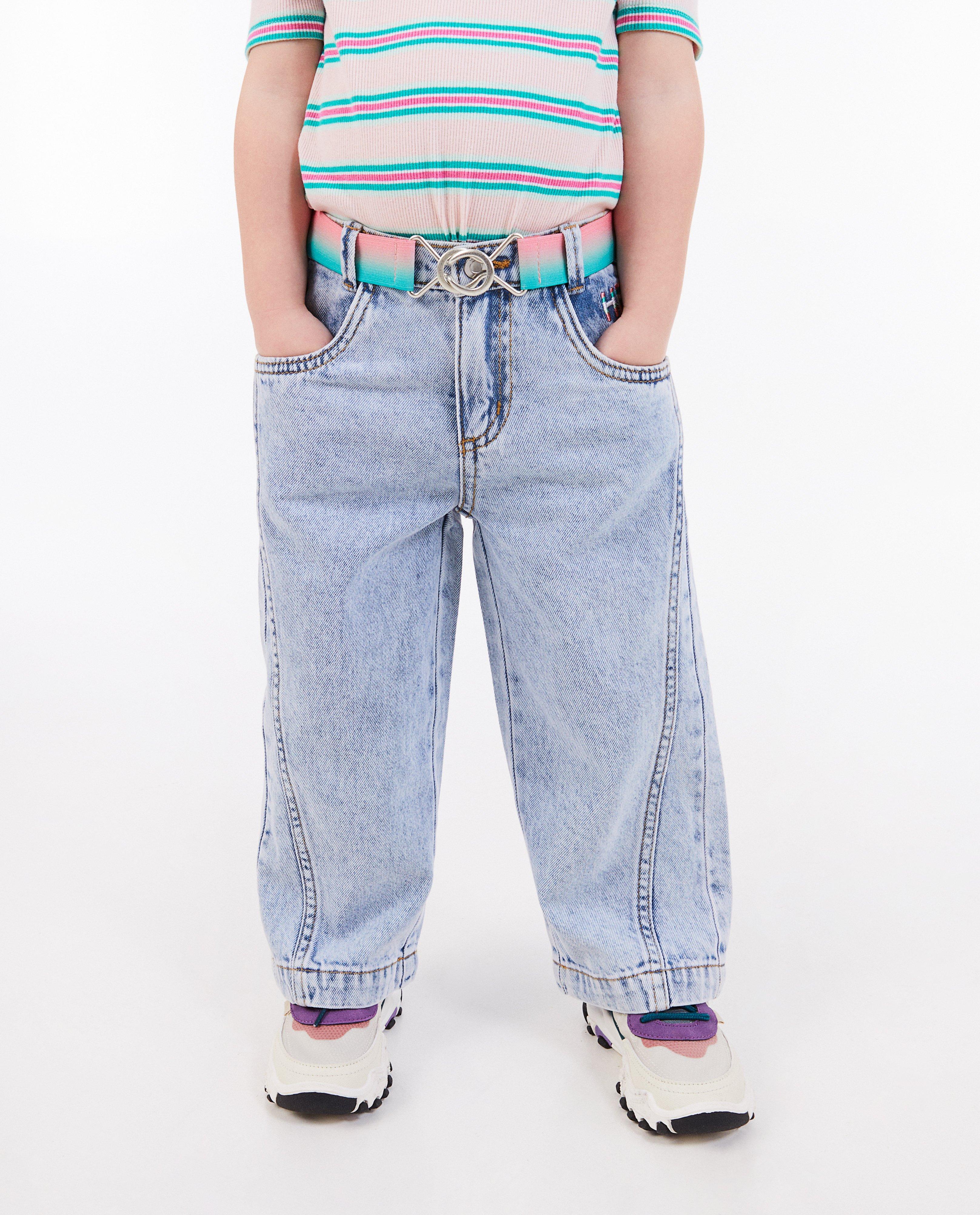 Jeans met asymmetrische naden, straight fit - Product Detail - blauw - afbeelding nummer 3