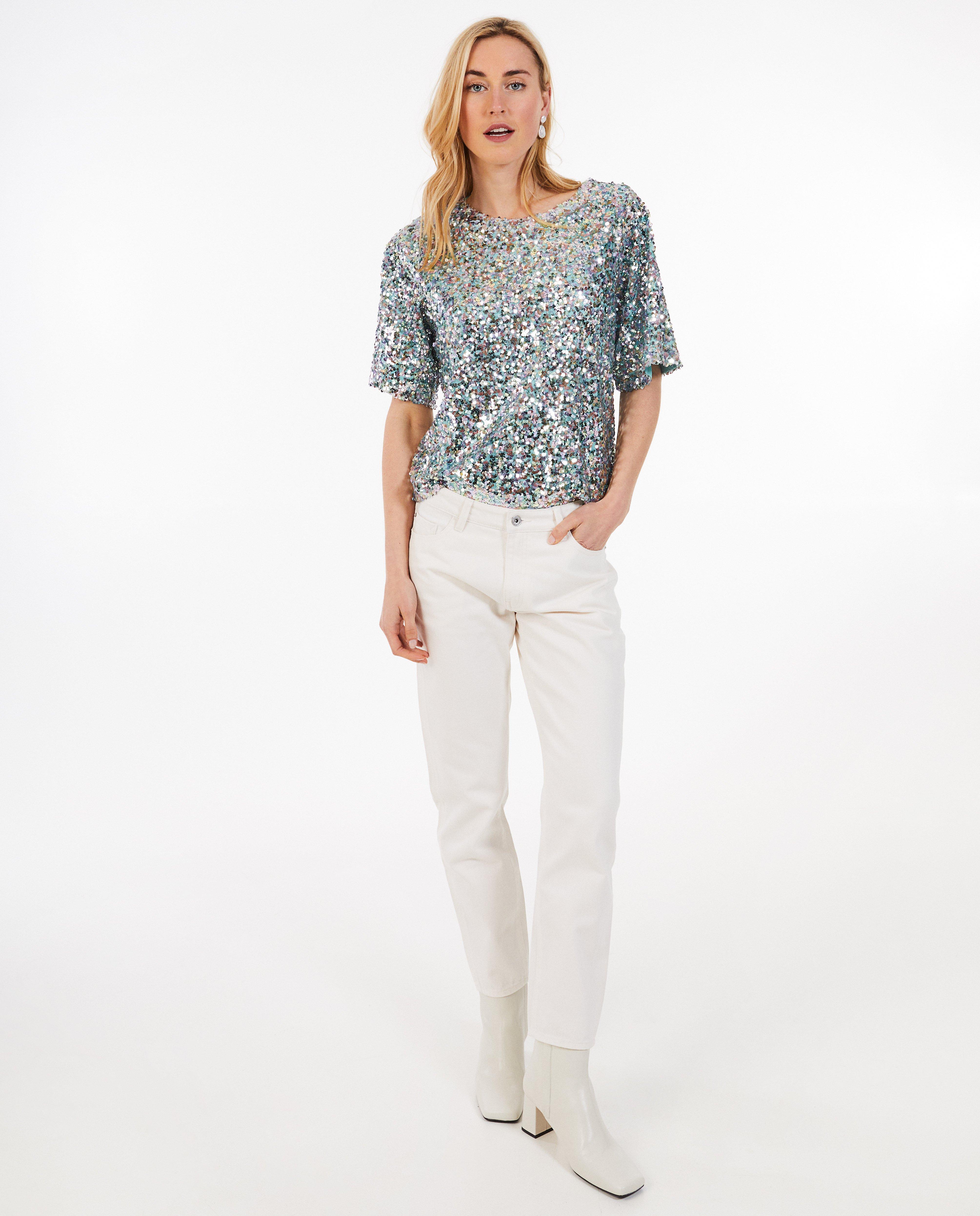 Witte broek, mom fit - null - Sora