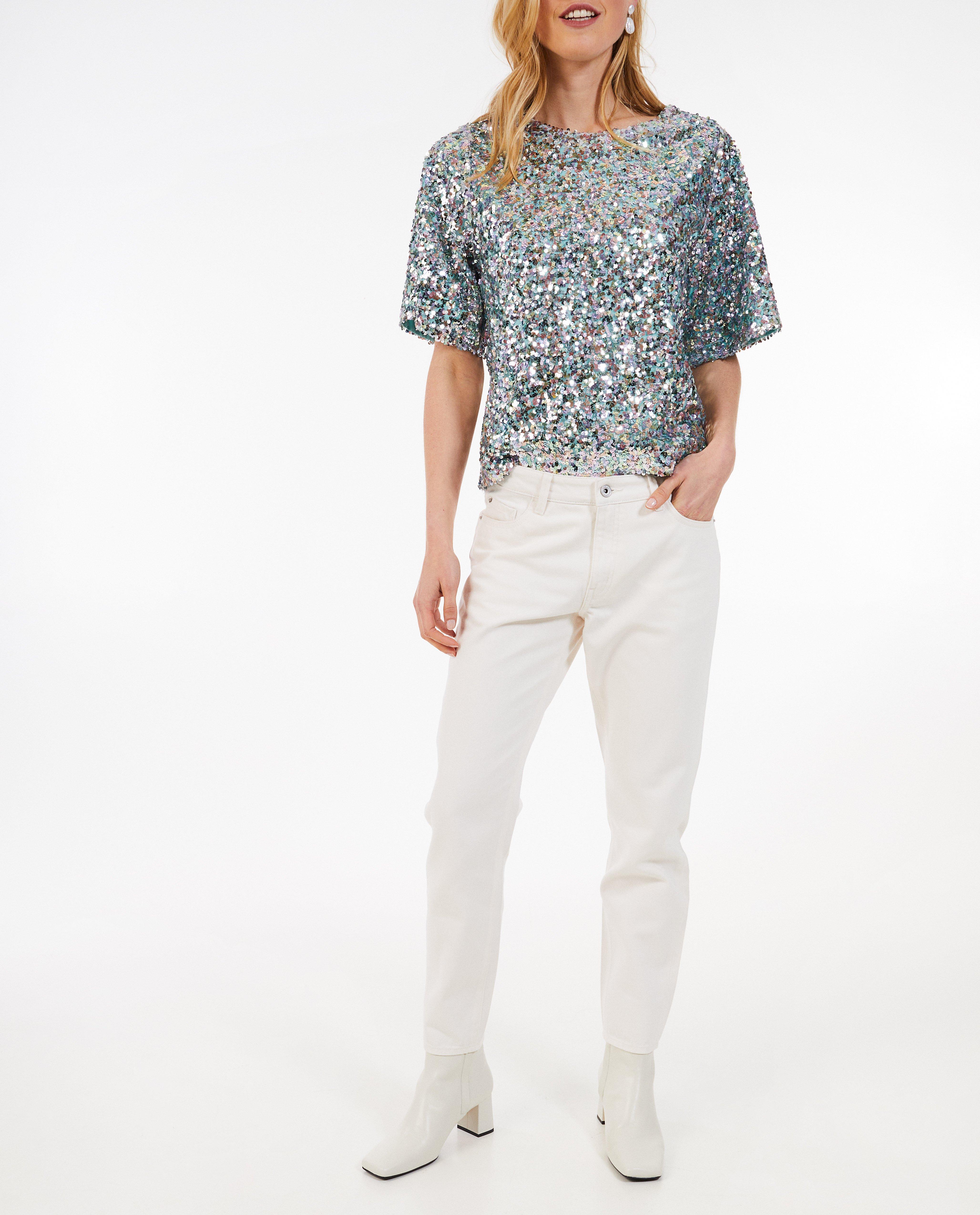 Broeken - Witte broek, mom fit
