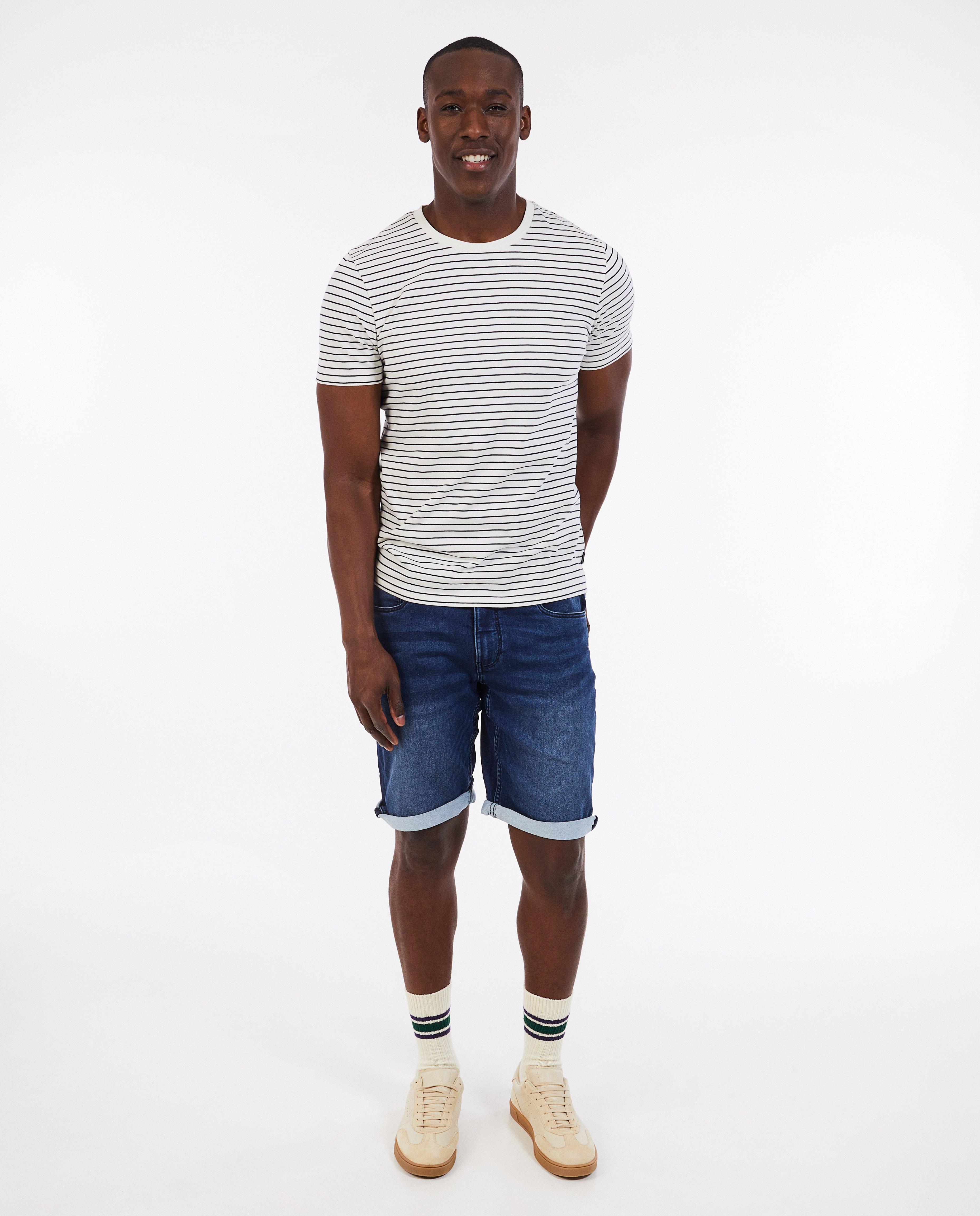 Donkerblauwe jeansshort - null - Quarterback