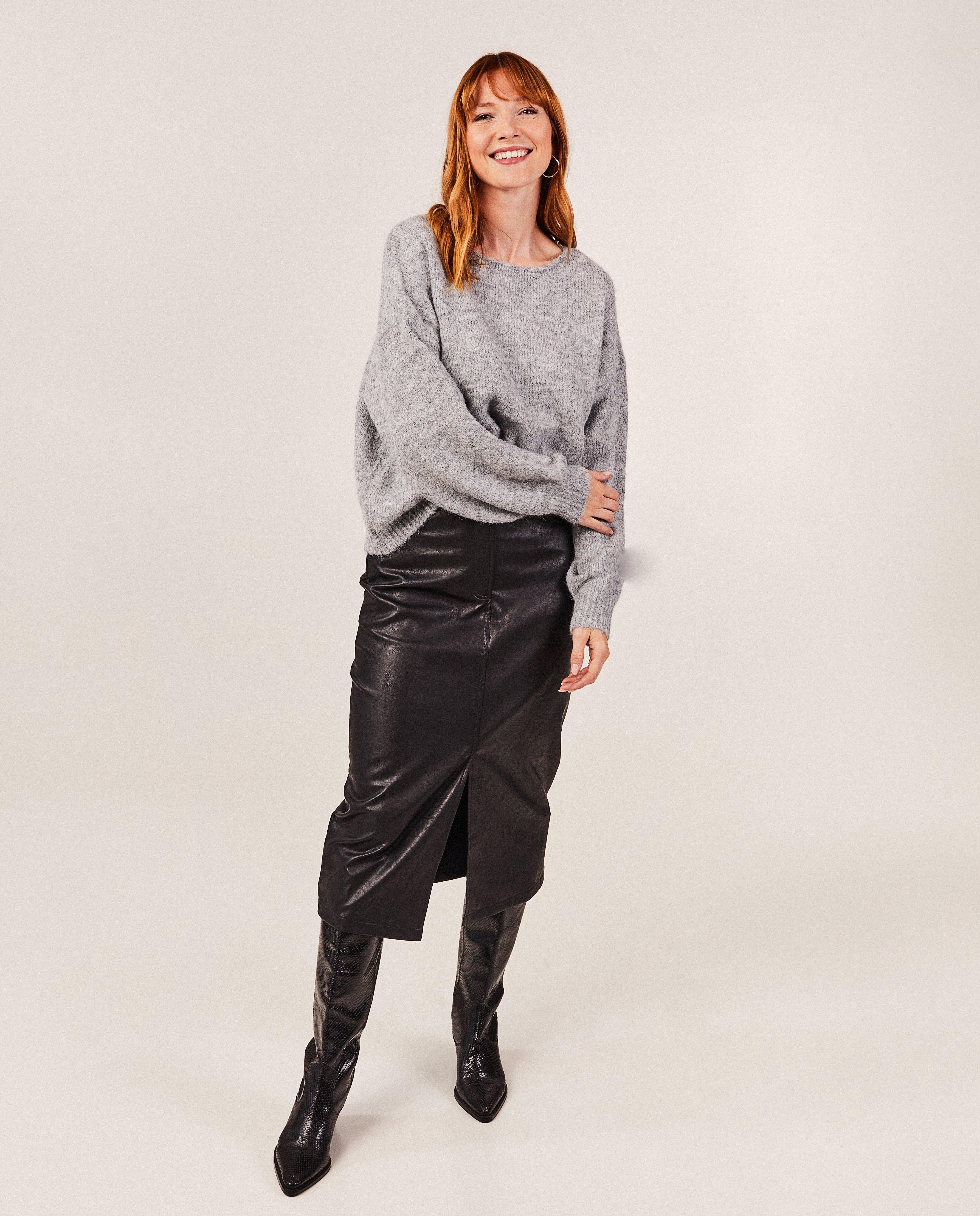 Rokken - Zwarte rok van faux leather