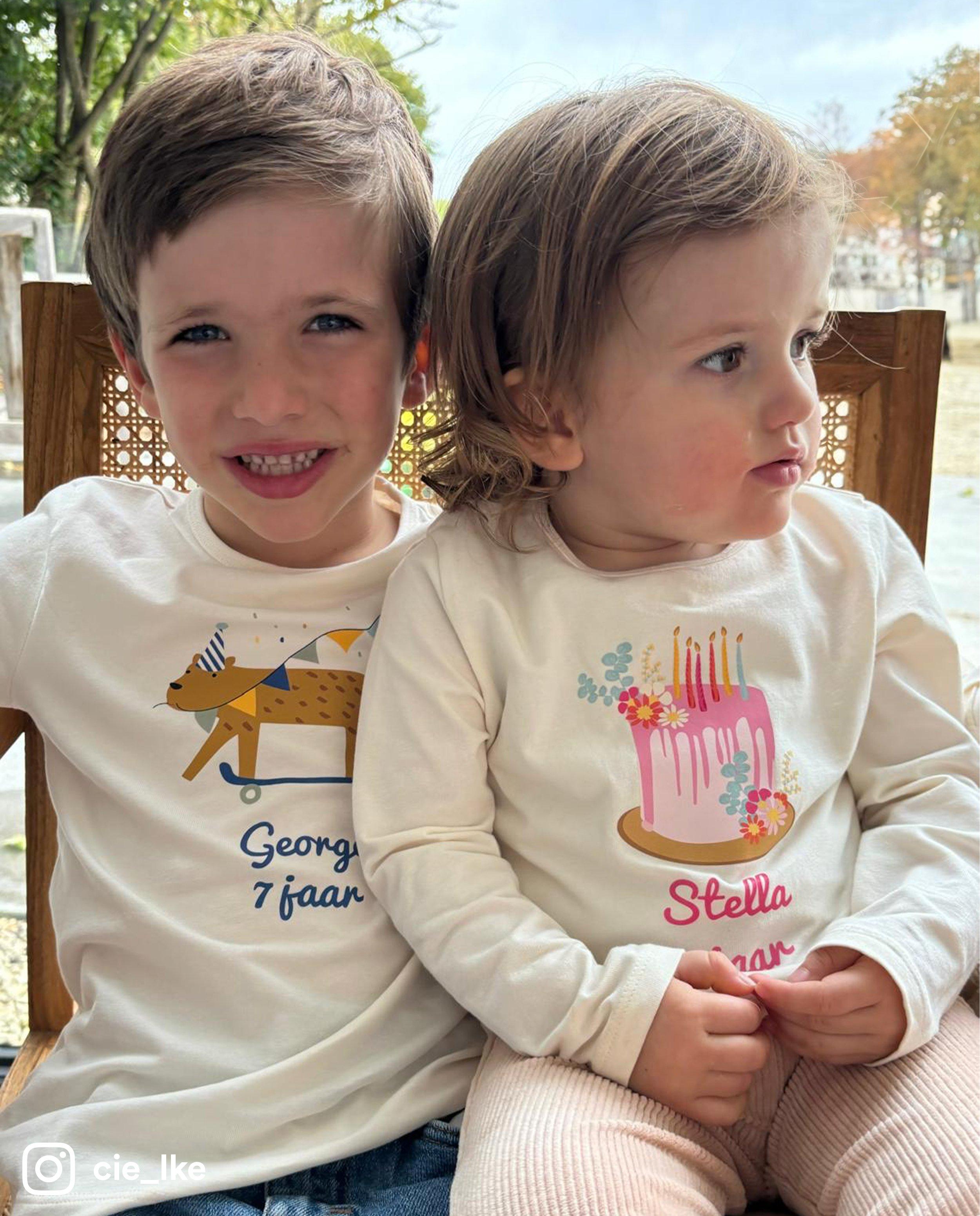 T-shirts - Personaliseerbare verjaardagslongsleeve, 1-9 jaar