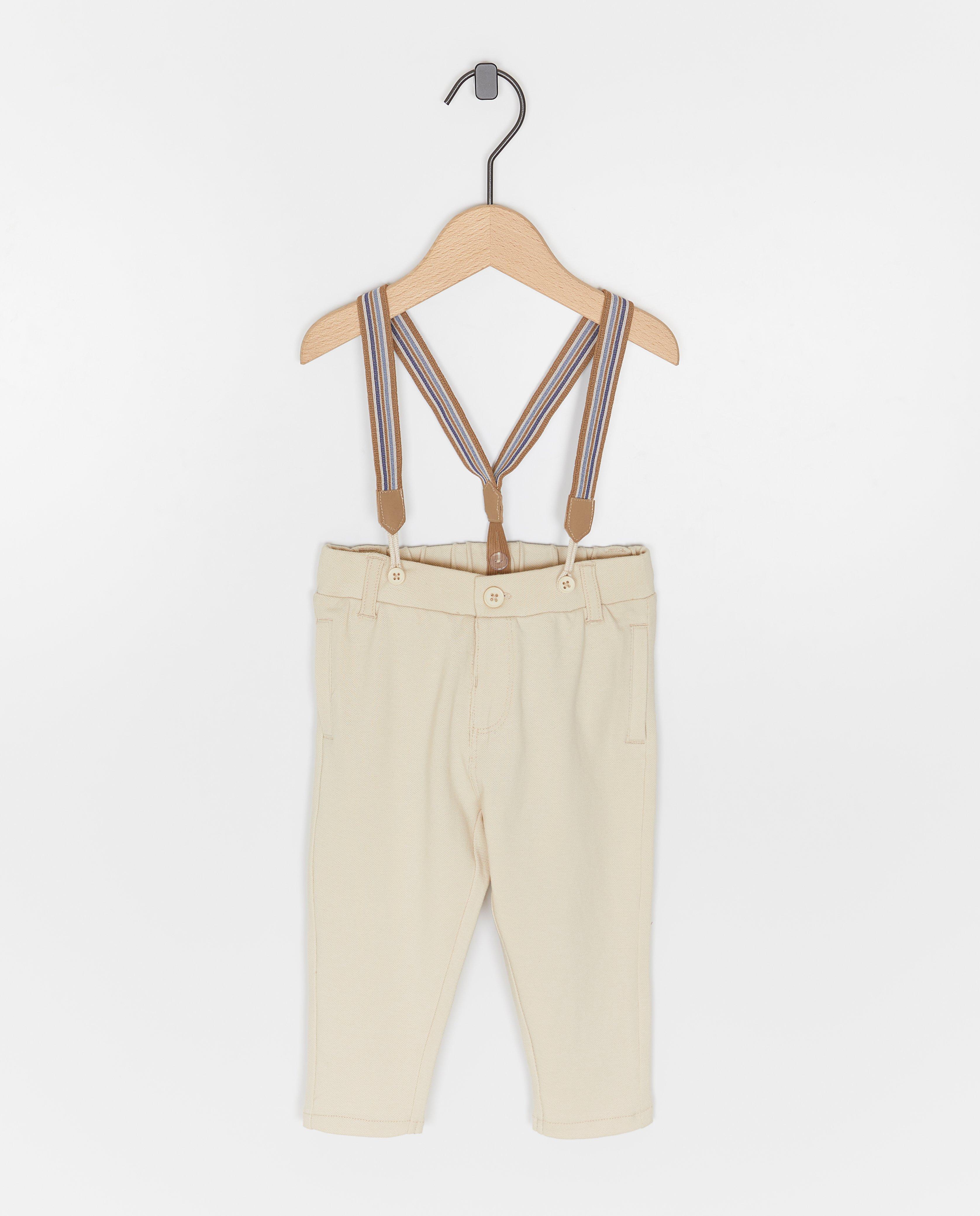 Beige broek met bretellen - null - Cuddles and Smiles