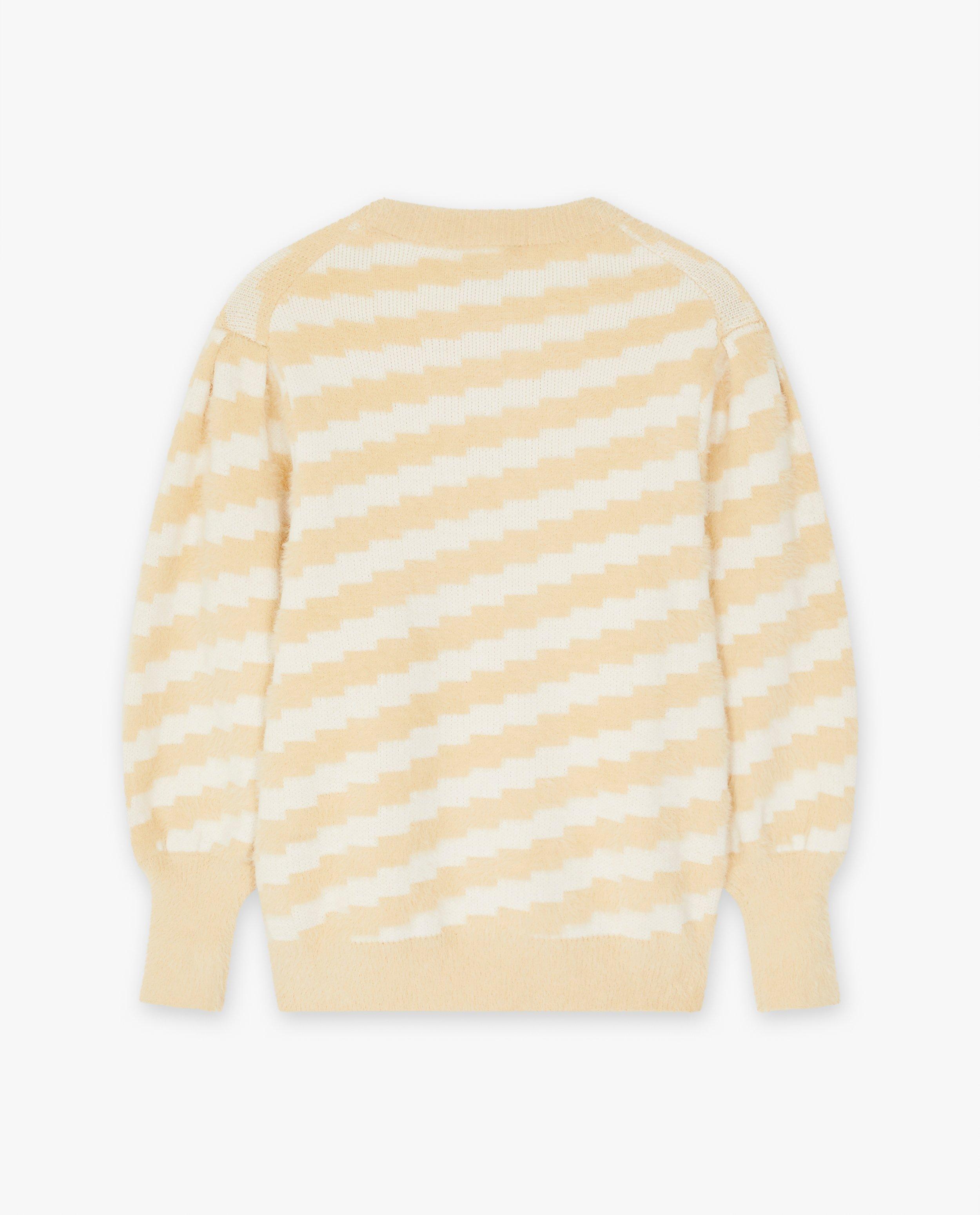 Pull &agrave; motif en zigzag - D&eacute;tails du produit - beige clair - image num&eacute;ro 3