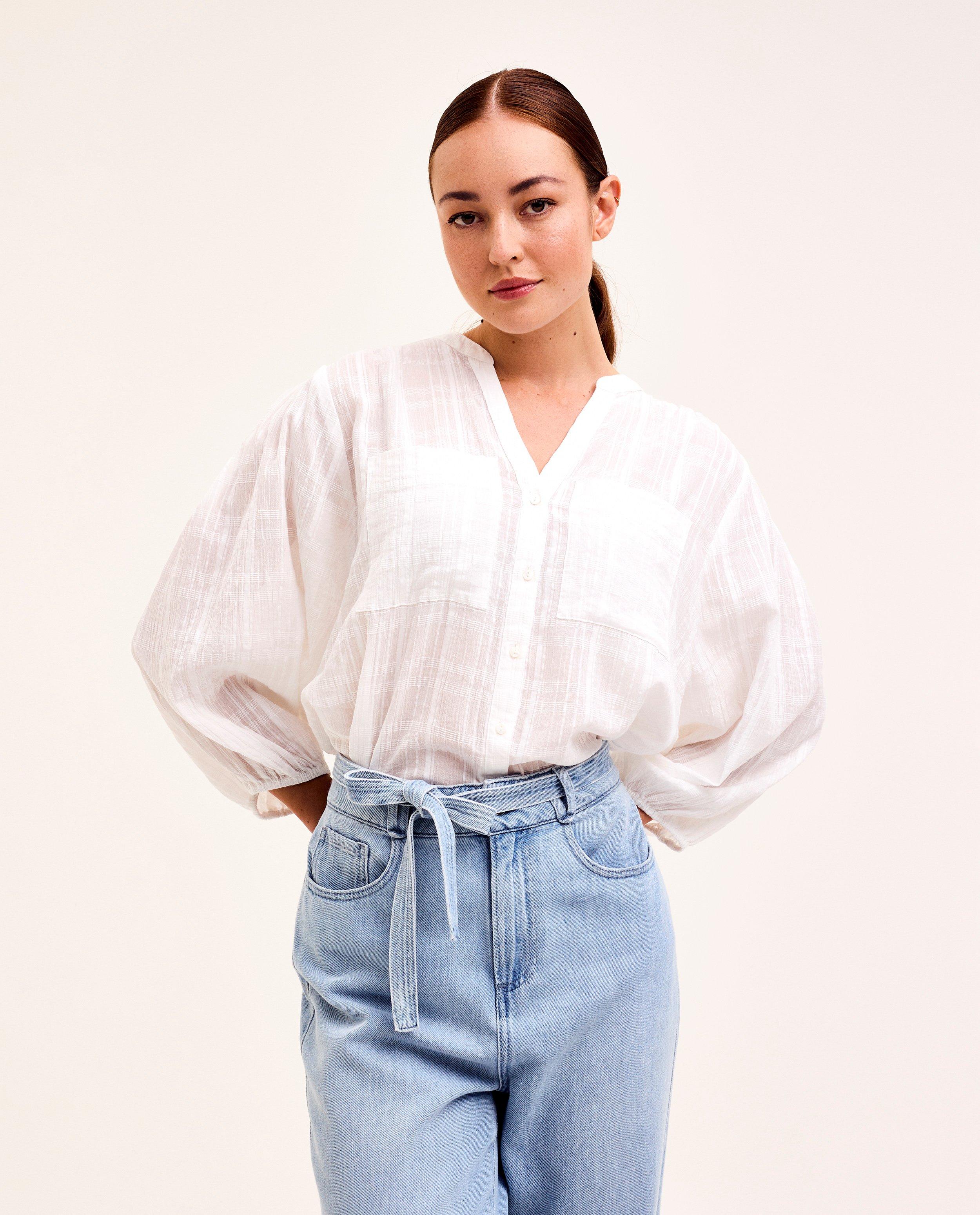 Witte blouse met structuur - null - CKS Dames
