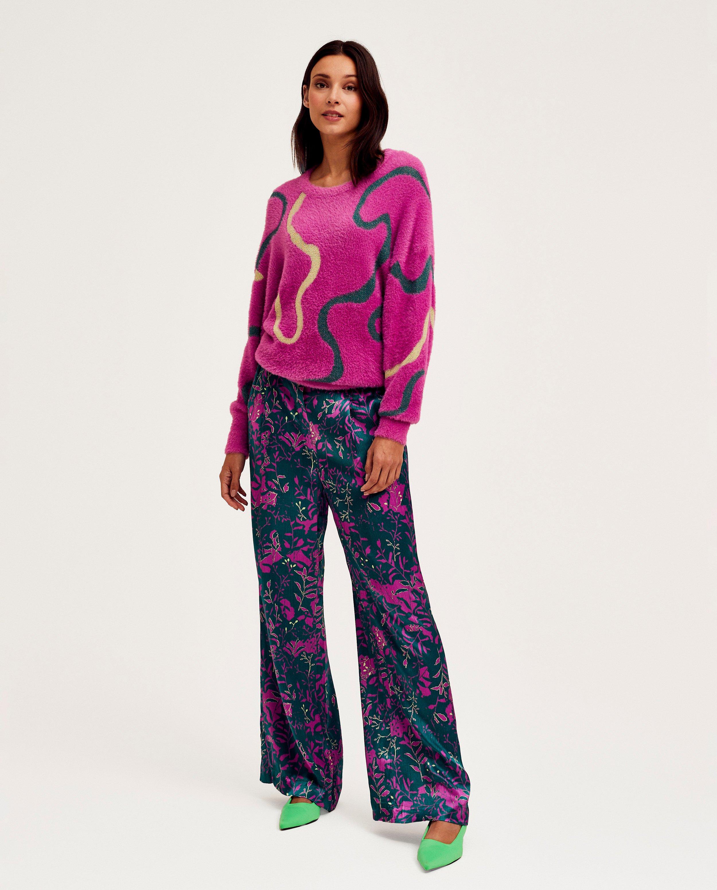 Broek met bloemenprint - null - CKS Dames